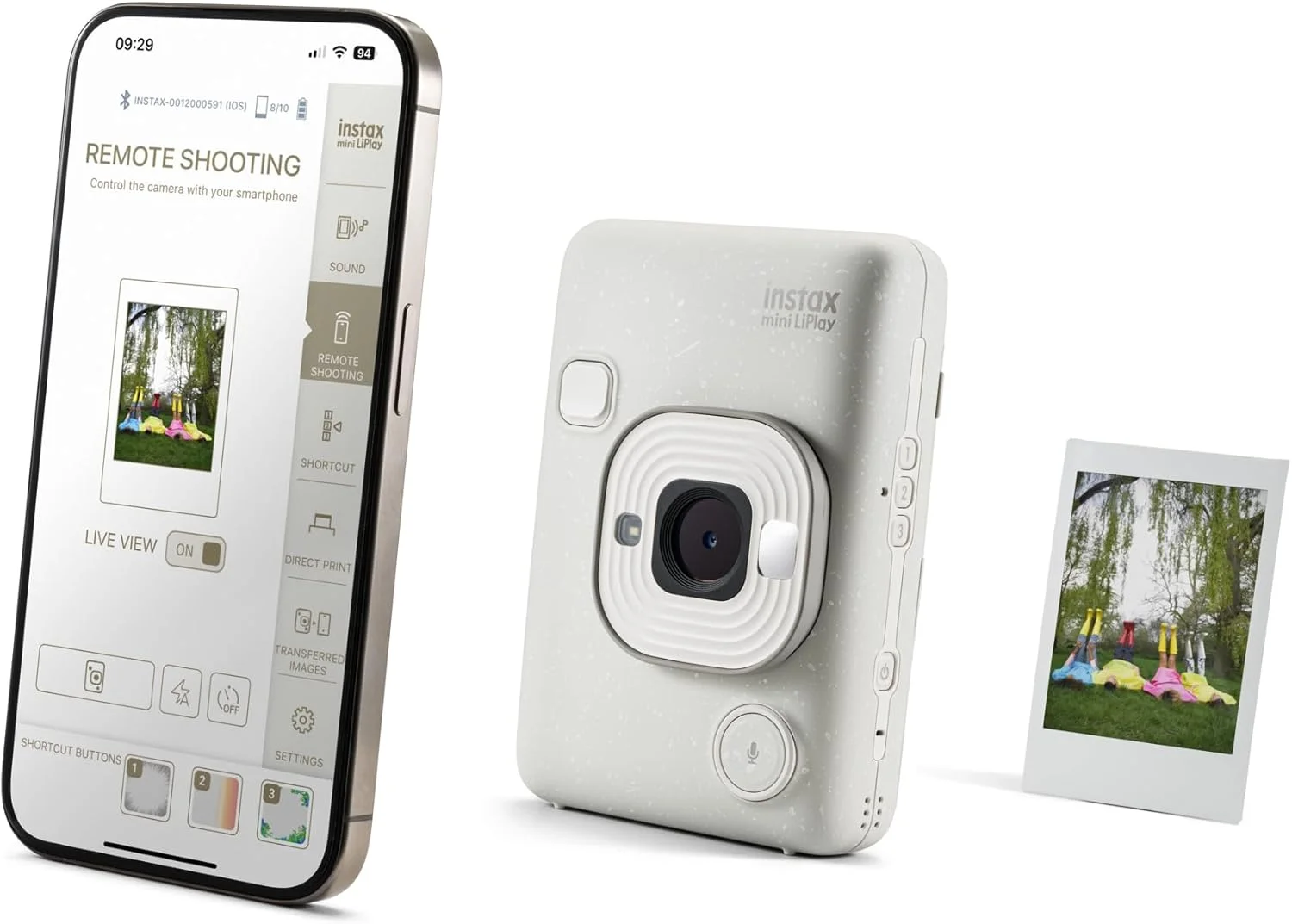 دوربین چاپ سریع هیبریدی فوجی فیلم INSTAX Mini LIPLAY - سفید مات