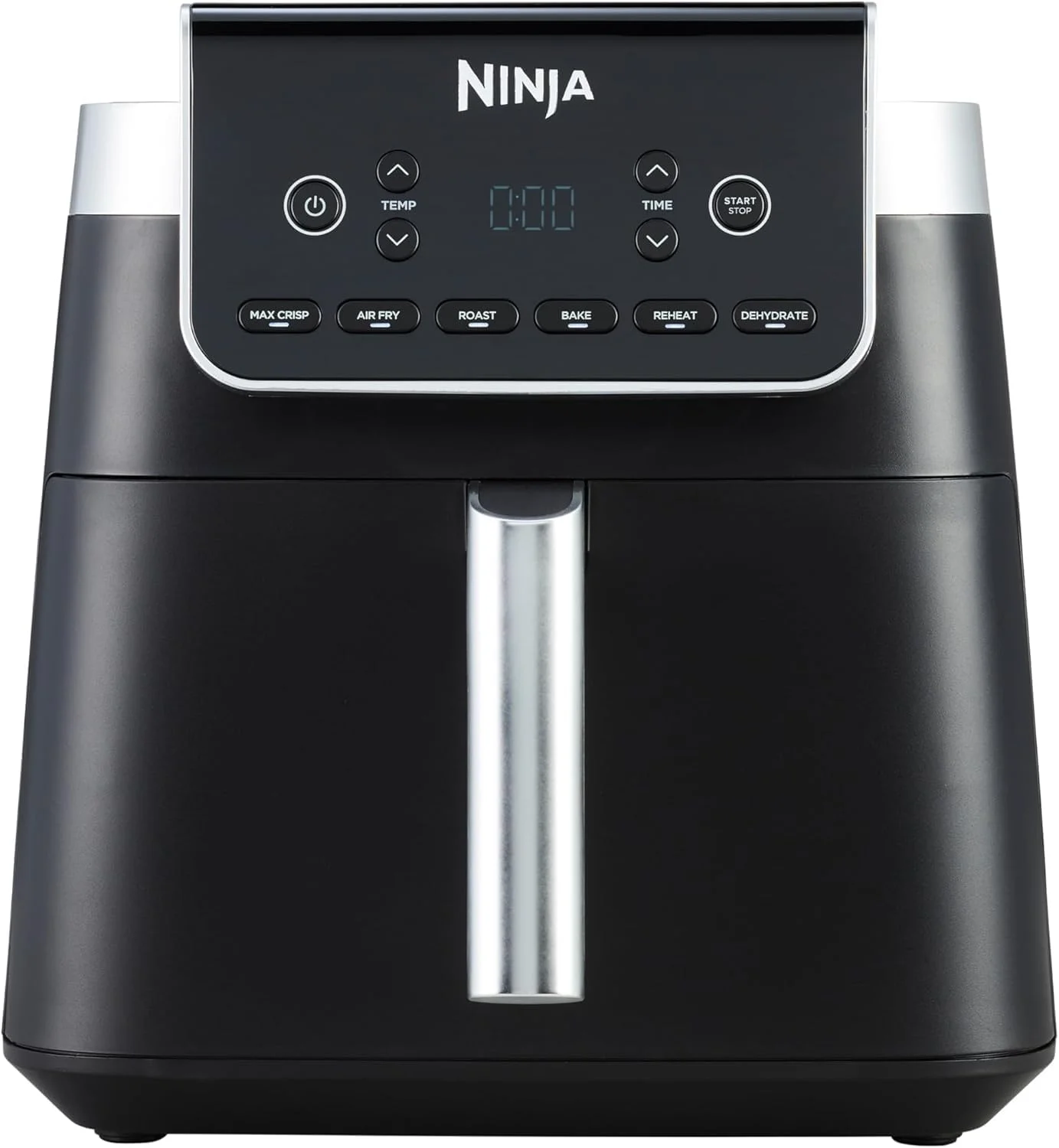 سرخ کن نینجا مدل Air Fryer MAX PRO، ظرفیت 6.2 لیتر، تک کشو بزرگ مربعی، قابلیت برشته کردن، پخت، سرخ کردن با هوا، سایز خانواده، دیجیتال، نچسب، سبد و صفحه ترد کننده قابل شستشو در ماشین ظرفشویی، مشکی، AF180ME، 2 سال گارانتی