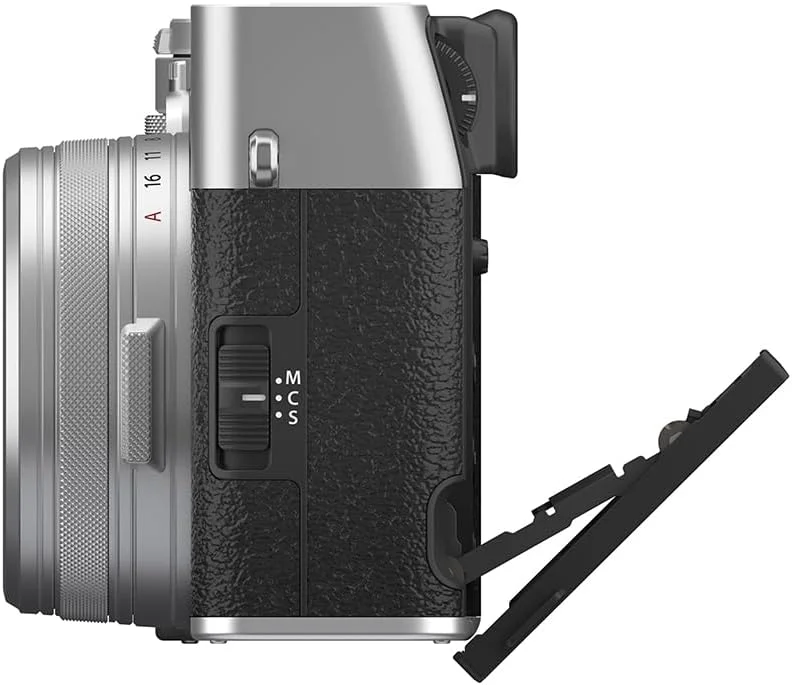 دوربین بدون آینه فوجی فیلم X100VI با لنز ثابت 23mmF2 (حسگر APS-C X-Trans CMOS 5، پردازنده X-Processor 5، منظره یاب هیبریدی، صفحه لمسی LCD شیب دار، فوکوس خودکار تشخیص چهره، 20 شبیه ساز فیلم) - نقره ای