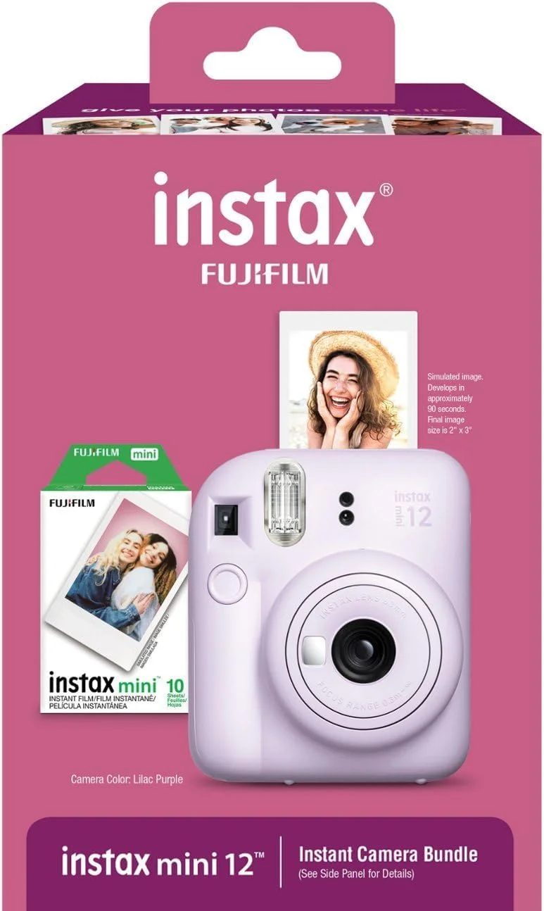 بسته تعطیلات دوربین فوری فوجی فیلم Instax Mini 12 بنفش 2023