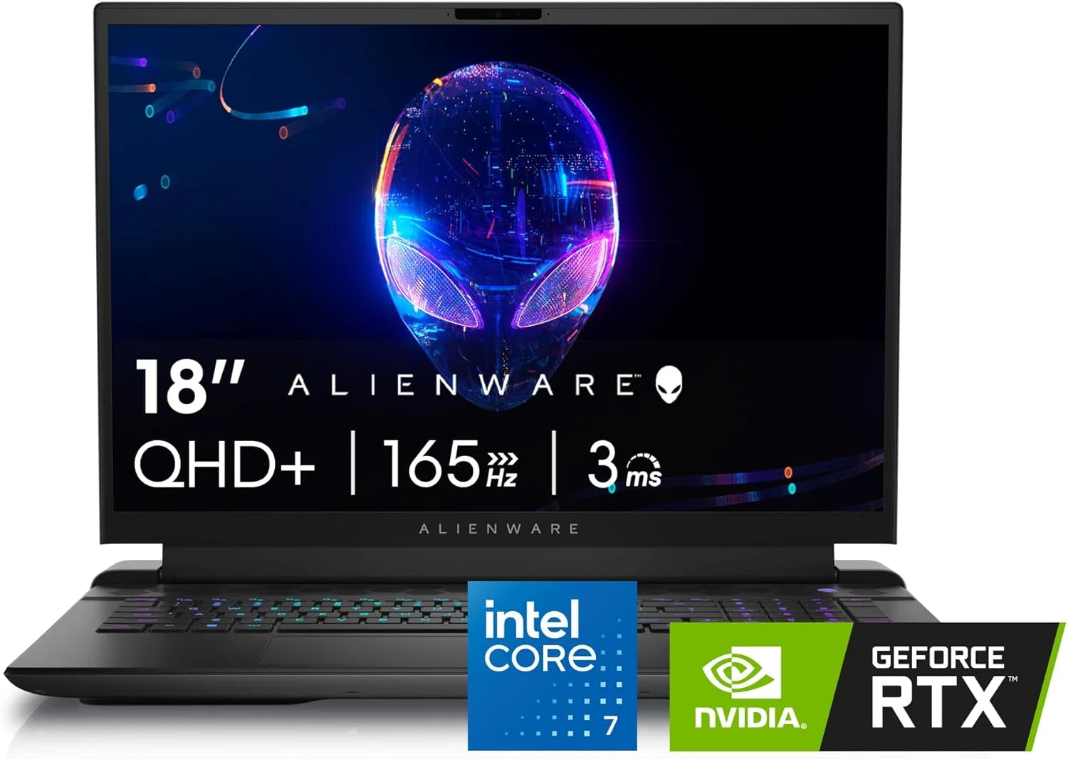لپ تاپ گیمینگ Alienware M18 - صفحه نمایش 18 اینچی QHD+ 165Hz 3ms، پردازنده Intel Core i7-14700HX، رم 16 گیگابایتی DDR5، اس اس دی 1 ترابایتی، کارت گرافیک NVIDIA GeForce RTX 4070 8GB GDDR6، ویندوز 11 هوم، خدمات در محل - Dark Metallic Moon