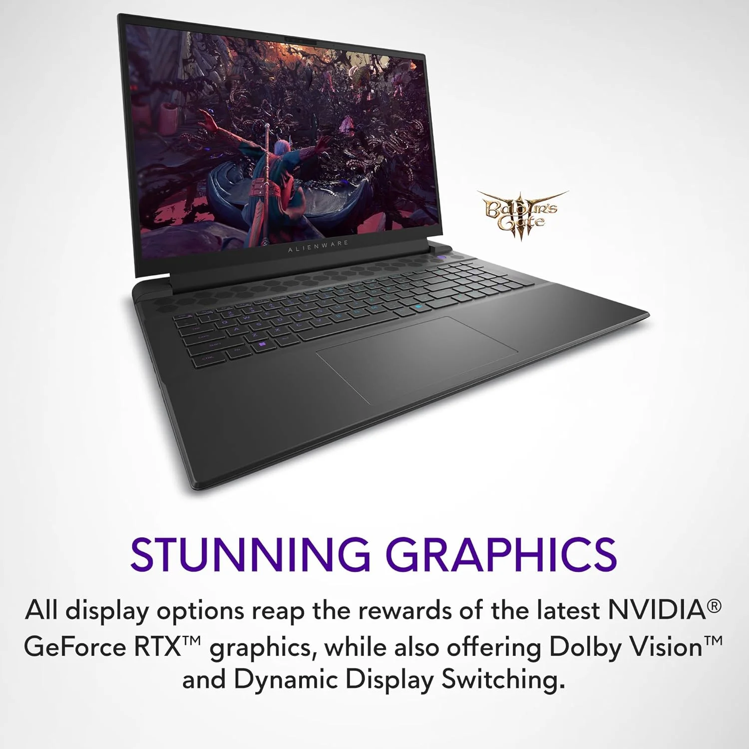 لپ تاپ گیمینگ Alienware M18 - صفحه نمایش 18 اینچی QHD+ 165Hz 3ms، پردازنده Intel Core i7-14700HX، رم 16 گیگابایتی DDR5، اس اس دی 1 ترابایتی، کارت گرافیک NVIDIA GeForce RTX 4070 8GB GDDR6، ویندوز 11 هوم، خدمات در محل - Dark Metallic Moon