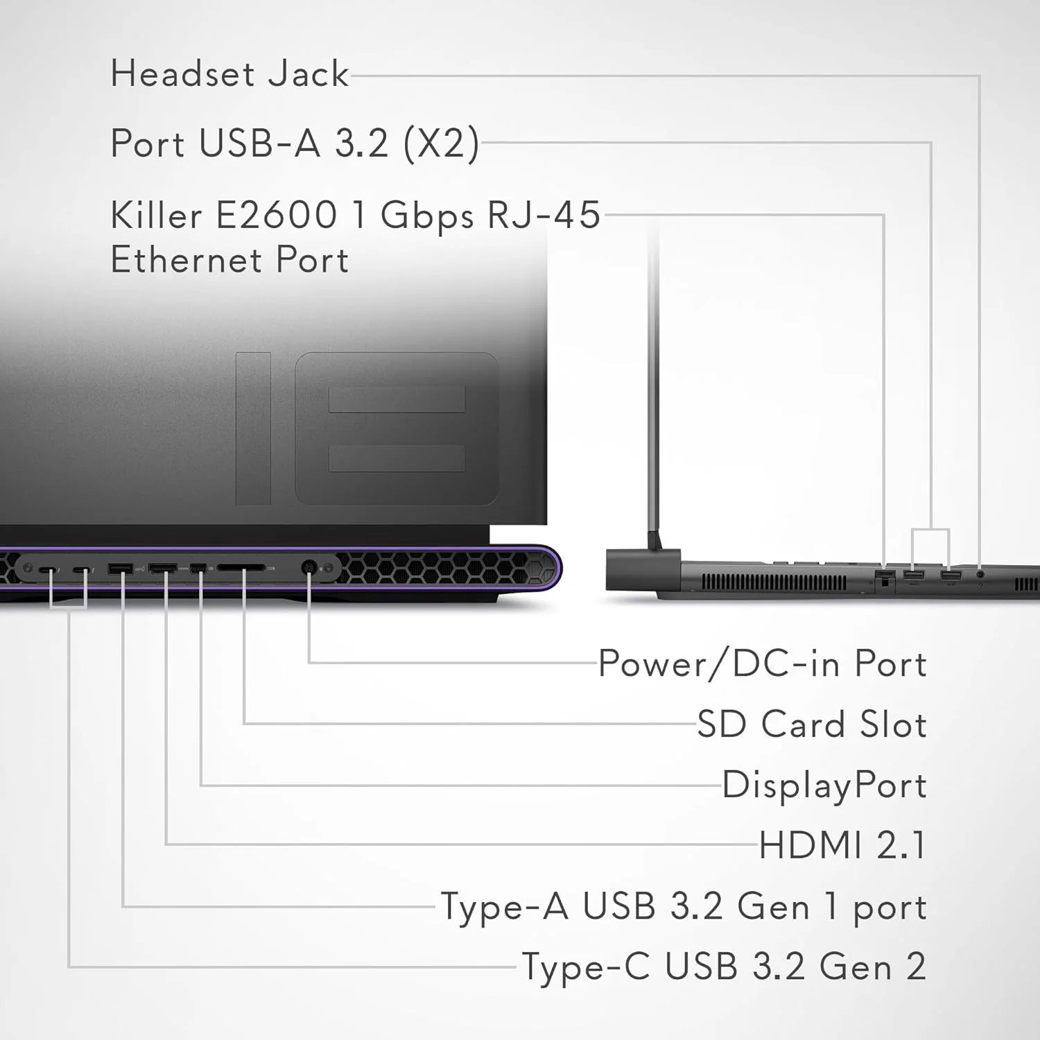 لپ تاپ گیمینگ Alienware M18 - صفحه نمایش 18 اینچی QHD+ 165Hz 3ms، پردازنده Intel Core i7-14700HX، رم 16 گیگابایتی DDR5، اس اس دی 1 ترابایتی، کارت گرافیک NVIDIA GeForce RTX 4070 8GB GDDR6، ویندوز 11 هوم، خدمات در محل - Dark Metallic Moon