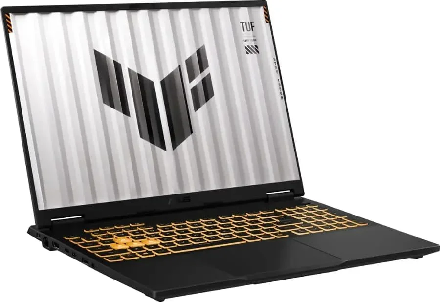 لپ تاپ گیمینگ 16 اینچی ASUS TUF F16 FHD+ 165Hz، نسل 14 اینتل 16 هسته ای i7-14650HX (>i9-13900HX)، NVIDIA GeForce RTX 5060 8GB GDDR7، صفحه کلید با نور پس زمینه RGB، تشخیص چهره، با 128PSD، ویندوز 11 هوم (32 گیگابایت | 2 ترابایت SSD) لپ تاپ گیمینگ 16 اینچی ASUS TUF F16 FHD+ 165Hz، نسل 14 اینتل 16 هسته ای i7-14650HX (>i9-13900HX)، NVIDIA GeForce RTX 5060 8GB GDDR7، صفحه کلید با نور پس زمینه RGB، تشخیص چهره، با 128PSD، ویندوز 11 هوم (32 گیگابایت | 2 ترابایت SSD)