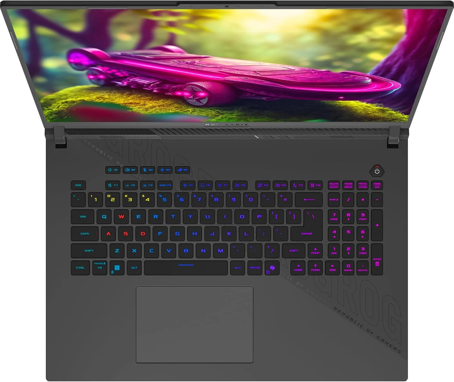 لپ تاپ گیمینگ ایسوس ROG Strix G18، پردازنده AMD Ryzen 9-8940HX، رم 64 گیگابایتی DDR5، حافظه SSD 2 ترابایتی PCIe، نمایشگر 18 اینچی 2.5K (2560x1600) Nebula با نرخ 240 هرتز، کارت گرافیک Nvidia G-Force RTX 5070، کیبورد RGB 4-Zone، ویندوز 11 پرو، خاکستری Eclipse