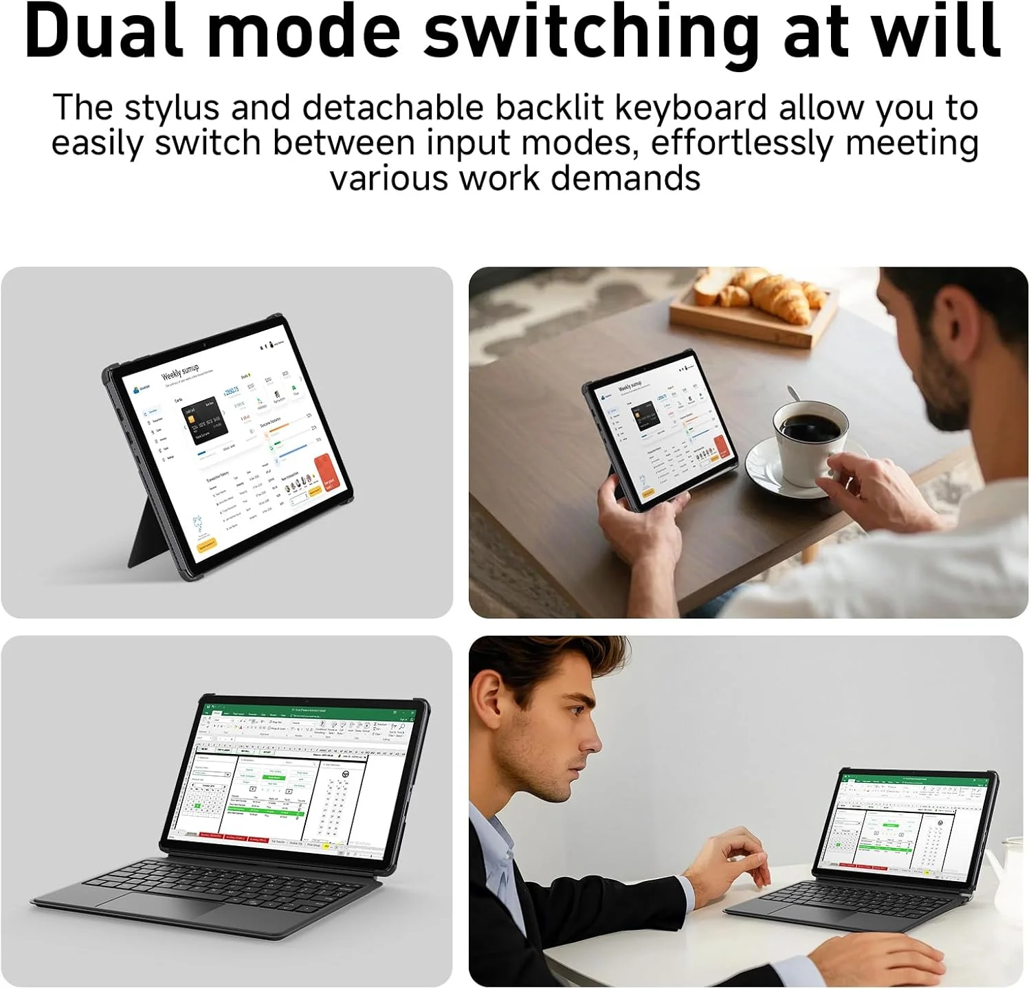 تبلت/لپ تاپ 2 در 1 EYY با صفحه نمایش 10.1 اینچی، 12 گیگابایت رم + 256 گیگابایت SSD، لپ تاپ لمسی ویندوز 11 به همراه قلم و کیبورد، پردازنده Intel M3-8100Y (تا 3.40 گیگاهرتز)، WiFi 5، BT 5، HDMI، دوربین دوگانه، خاکستری تبلت/لپ تاپ 2 در 1 EYY با صفحه نمایش 10.1 اینچی، 12 گیگابایت رم + 256 گیگابایت SSD، لپ تاپ لمسی ویندوز 11 به همراه قلم و کیبورد، پردازنده Intel M3-8100Y (تا 3.40 گیگاهرتز)، WiFi 5، BT 5، HDMI، دوربین دوگانه، خاکستری