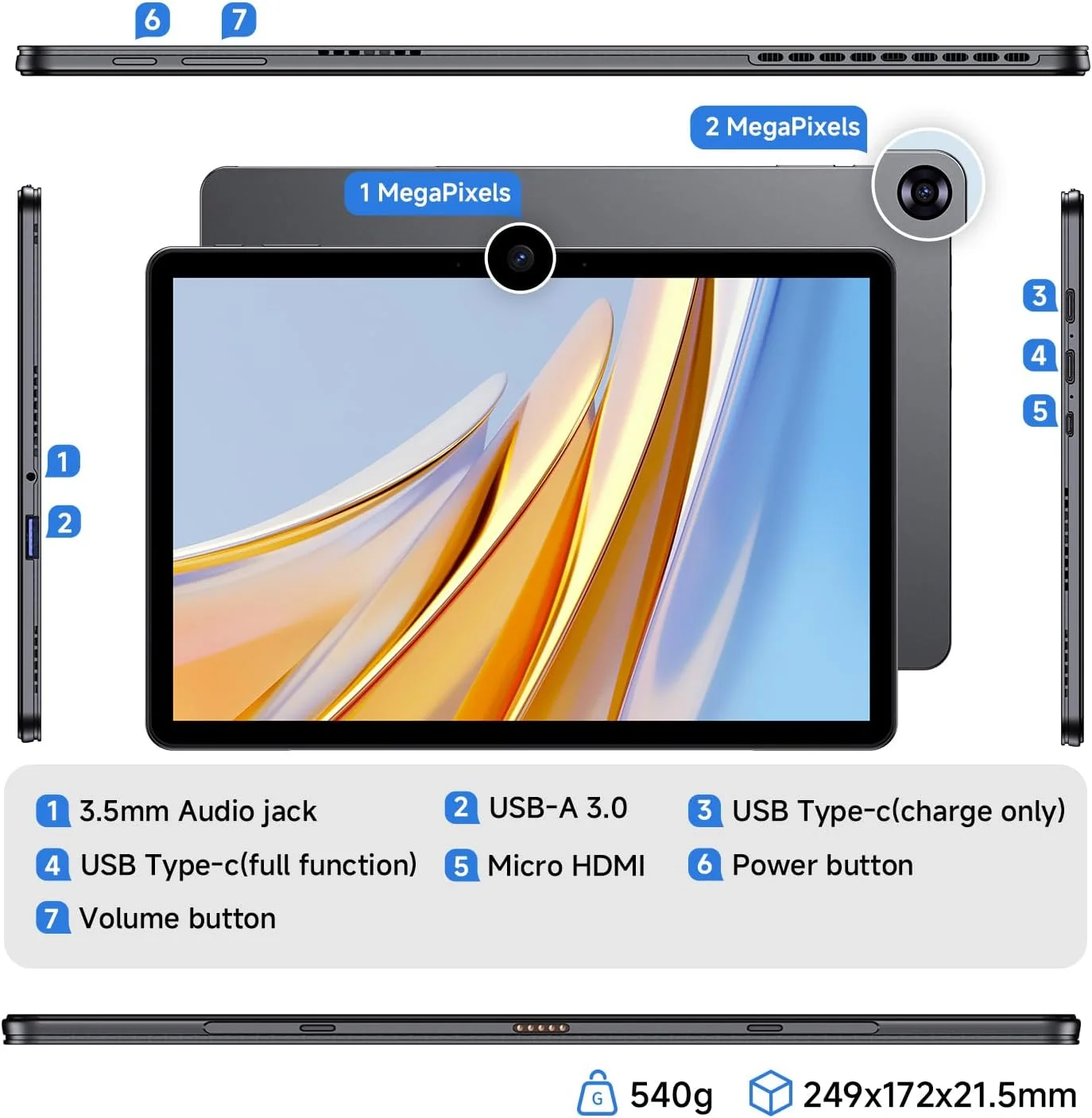 تبلت/لپ تاپ 2 در 1 EYY با صفحه نمایش 10.1 اینچی، 12 گیگابایت رم + 256 گیگابایت SSD، لپ تاپ لمسی ویندوز 11 به همراه قلم و کیبورد، پردازنده Intel M3-8100Y (تا 3.40 گیگاهرتز)، WiFi 5، BT 5، HDMI، دوربین دوگانه، خاکستری تبلت/لپ تاپ 2 در 1 EYY با صفحه نمایش 10.1 اینچی، 12 گیگابایت رم + 256 گیگابایت SSD، لپ تاپ لمسی ویندوز 11 به همراه قلم و کیبورد، پردازنده Intel M3-8100Y (تا 3.40 گیگاهرتز)، WiFi 5، BT 5، HDMI، دوربین دوگانه، خاکستری
