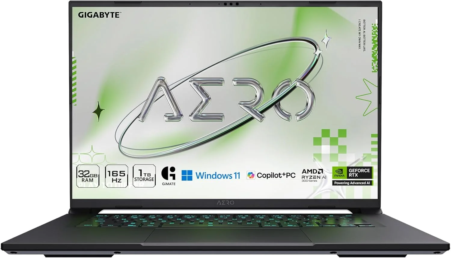 GIGABYTE AERO X16; Copilot+ PC - 165Hz 2560x1600 WQXGA - NVIDIA GeForce RTX 5070 - AMD Ryzen AI 7 350 - 1TB SSD با 32GB DDR5 RAM - Windows 11 Home - Lunar White