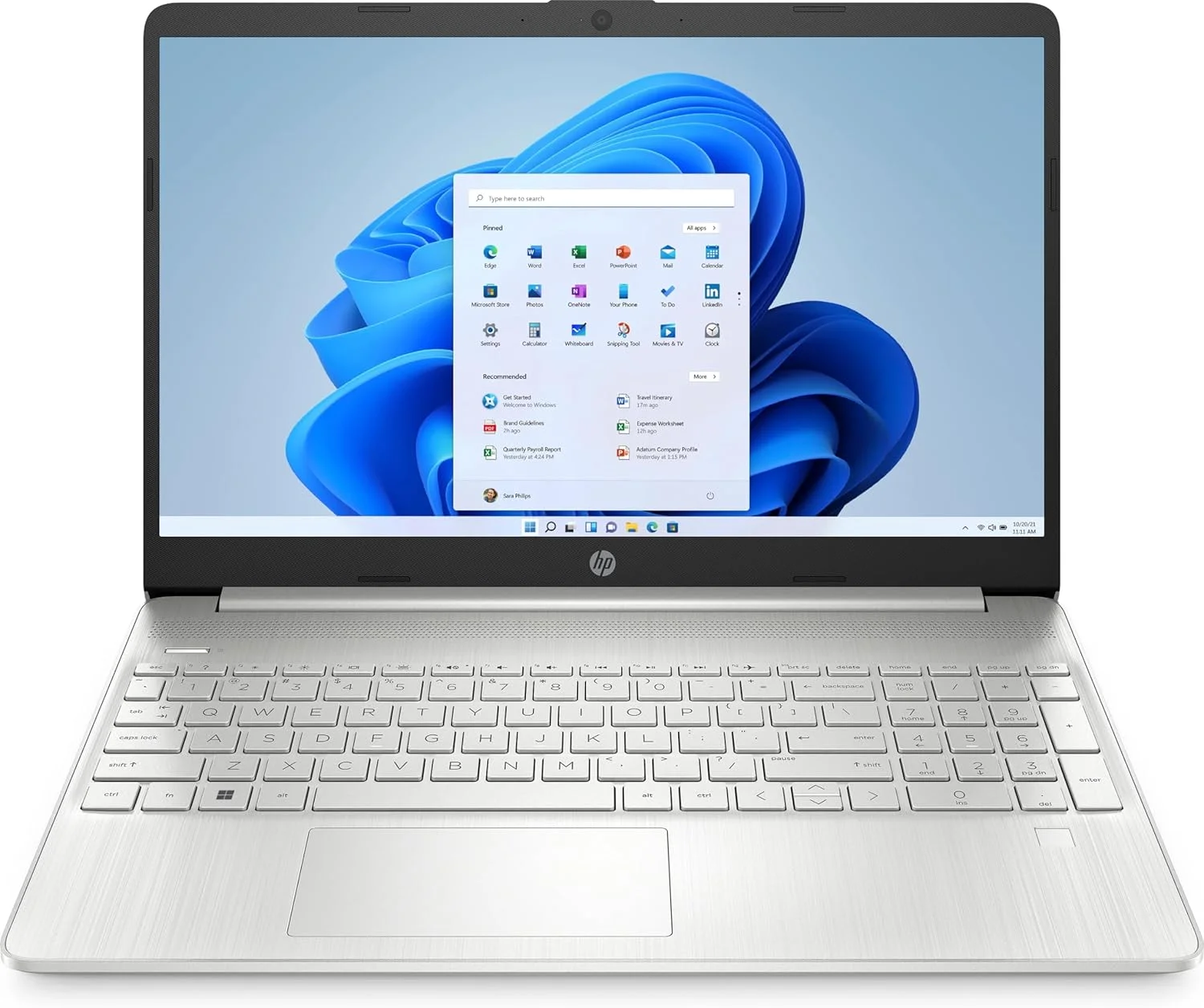 لپ تاپ HP 15s-fq5146ne، صفحه نمایش 15.6 اینچی FHD، پردازنده نسل دوازدهم Intel® Core™ i7، رم 16 گیگابایتی، حافظه SSD 512 گیگابایتی، گرافیک Intel® Iris® Xᵉ، ویندوز 11 هوم، صفحه کلید انگلیسی-عربی، نقره ای طبیعی - [973Y5EA]