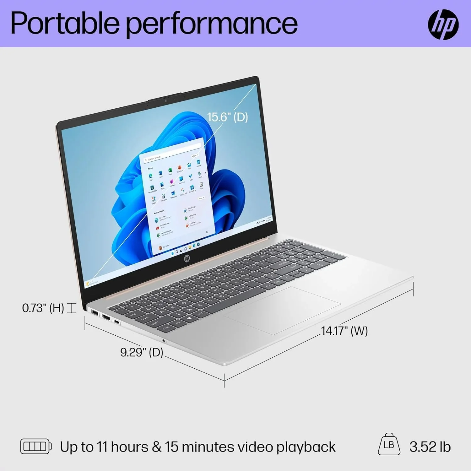 لپ تاپ تجاری 15.6 اینچی فول اچ دی HP، پردازنده AMD Ryzen 5 7520U (بهتر از i7-1165G7)، وب کم، وای فای 6، ویندوز 11 هوم، با شارژر سریع 65 واتی PD (16 گیگابایت رم | 1 ترابایت PCIe SSD) لپ تاپ تجاری 15.6 اینچی فول اچ دی HP، پردازنده AMD Ryzen 5 7520U (بهتر از i7-1165G7)، وب کم، وای فای 6، ویندوز 11 هوم، با شارژر سریع 65 واتی PD (16 گیگابایت رم | 1 ترابایت PCIe SSD)
