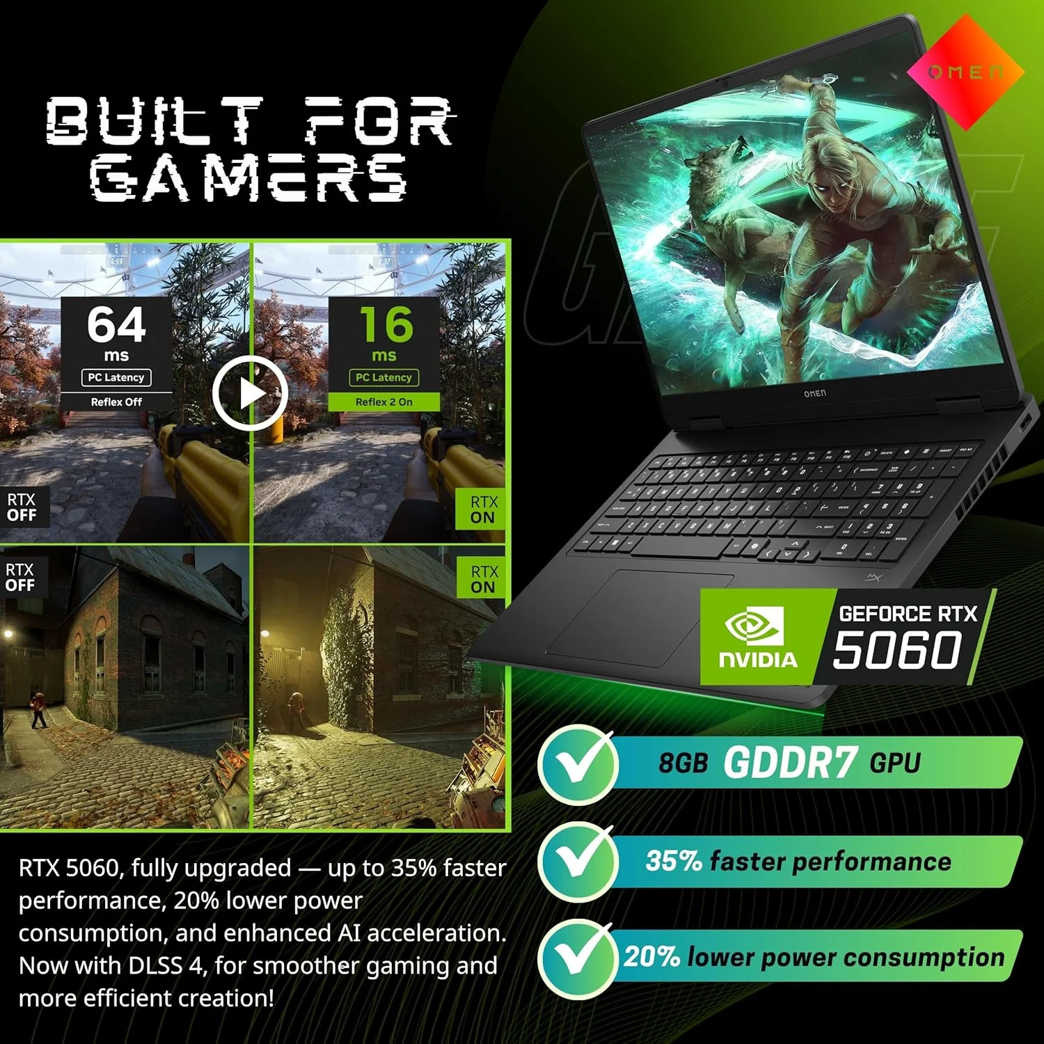 لپ تاپ گیمینگ HP OMEN 16، نمایشگر 144 هرتز 1920x1200، رایزن 9 8940HX (>i9-13900H، 5.3 گیگاهرتز)، GeForce RTX 5060، کیبورد با نور پس زمینه RGB، وب کم 1080p، WiFi 6، ویندوز 11 هوم، مشکی (32 گیگابایت رم DDR5 | 2 ترابایت SSD) لپ تاپ گیمینگ HP OMEN 16، نمایشگر 144 هرتز 1920x1200، رایزن 9 8940HX (>i9-13900H، 5.3 گیگاهرتز)، GeForce RTX 5060، کیبورد با نور پس زمینه RGB، وب کم 1080p، WiFi 6، ویندوز 11 هوم، مشکی (32 گیگابایت رم DDR5 | 2 ترابایت SSD)