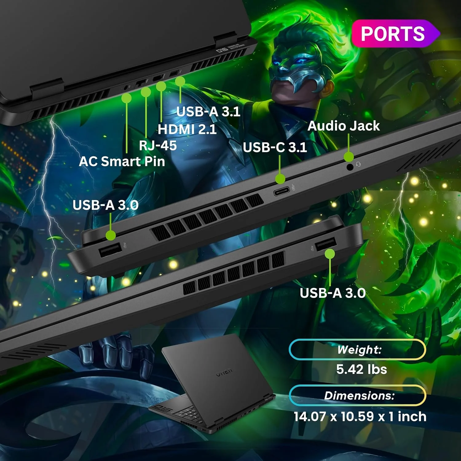 لپ تاپ گیمینگ HP OMEN 16، نمایشگر 144 هرتز 1920x1200، رایزن 9 8940HX (>i9-13900H، 5.3 گیگاهرتز)، GeForce RTX 5060، کیبورد با نور پس زمینه RGB، وب کم 1080p، WiFi 6، ویندوز 11 هوم، مشکی (32 گیگابایت رم DDR5 | 2 ترابایت SSD) لپ تاپ گیمینگ HP OMEN 16، نمایشگر 144 هرتز 1920x1200، رایزن 9 8940HX (>i9-13900H، 5.3 گیگاهرتز)، GeForce RTX 5060، کیبورد با نور پس زمینه RGB، وب کم 1080p، WiFi 6، ویندوز 11 هوم، مشکی (32 گیگابایت رم DDR5 | 2 ترابایت SSD)