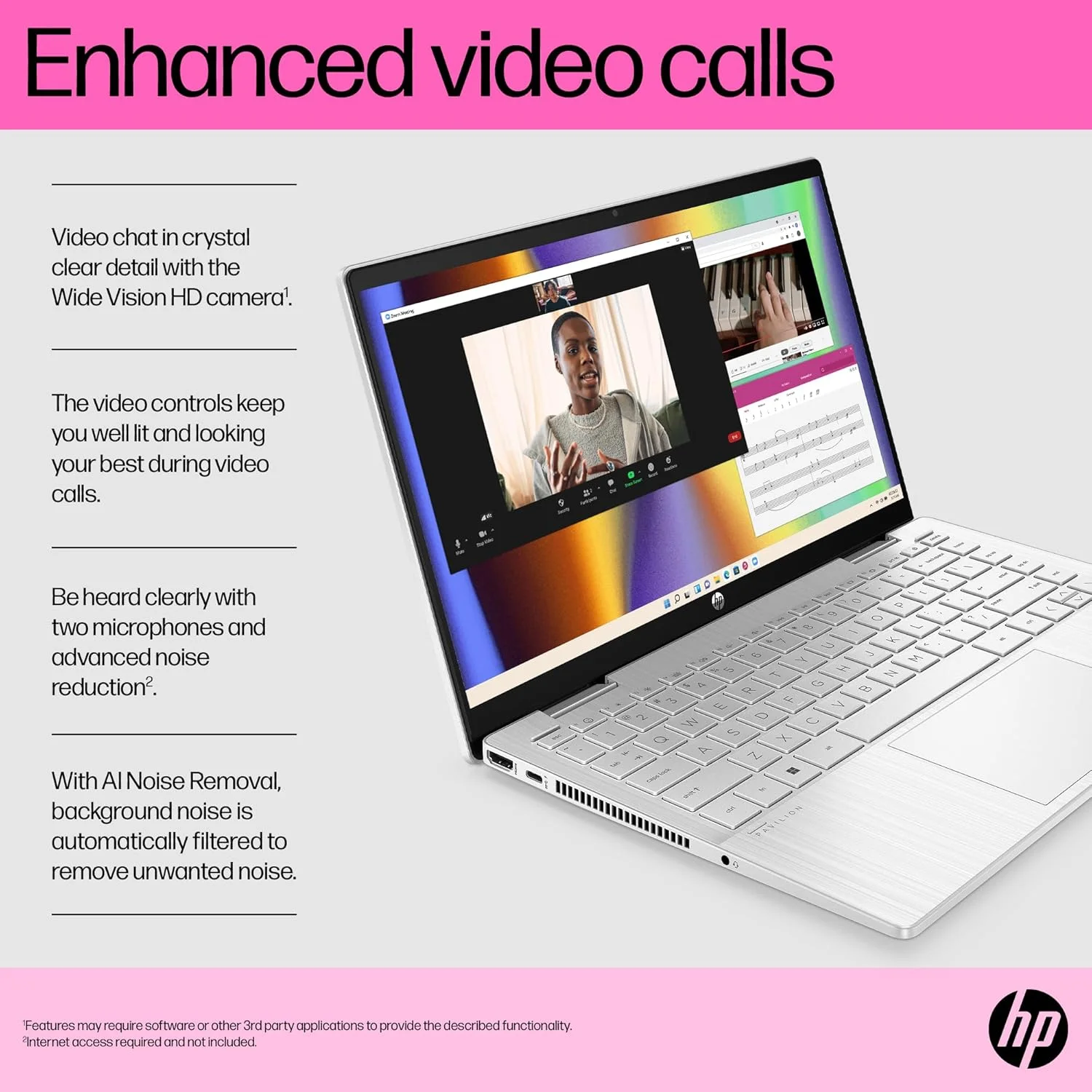 لپ تاپ 2 در 1 HP Pavilion x360 مدل 14-ek1012ne، صفحه نمایش لمسی 14 اینچی FHD، پردازنده نسل سیزدهم Intel® Core™ i5، رم 8 گیگابایتی، حافظه SSD 512 گیگابایتی، گرافیک Intel® Iris® Xᵉ، ویندوز 11 Home، صفحه کلید En-Ar، نقره ای طبیعی - [8B2E7EA]
