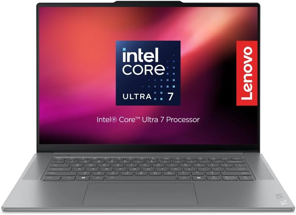 لنوو یوگا اسلیم 7 Aura Edition، CoPilot+ PC با تقویت هوش مصنوعی 47 TOPS، صفحه نمایش لمسی 15.3 اینچی 120 هرتز 2.8K، پردازنده Intel Core ultra 7 258V، رم 32 گیگابایتی، SSD 1 ترابایتی، گرافیک Intel Arc 140V، کیبورد با نور پس زمینه انگلیسی-عربی، خاکستری Luna - [83HM000XAX]