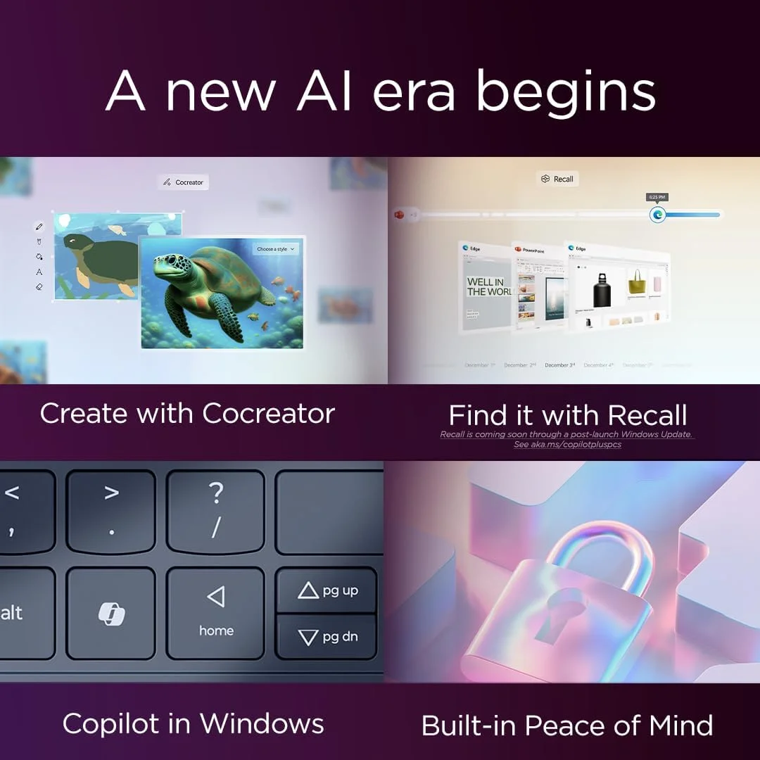 لپ تاپ Lenovo Yoga Slim 7 با CopilotAI، صفحه نمایش لمسی 14.5 اینچی 3K OLED، Snapdragon X Elite X1E-78-100 + Hexagon NPU 45 TOPS، رم 32 گیگابایتی، SSD 1 ترابایتی، نور پس زمینه انگلیسی-عربی W11، آبی کیهانی [83ED003CAX]+2 سال PremiumCare