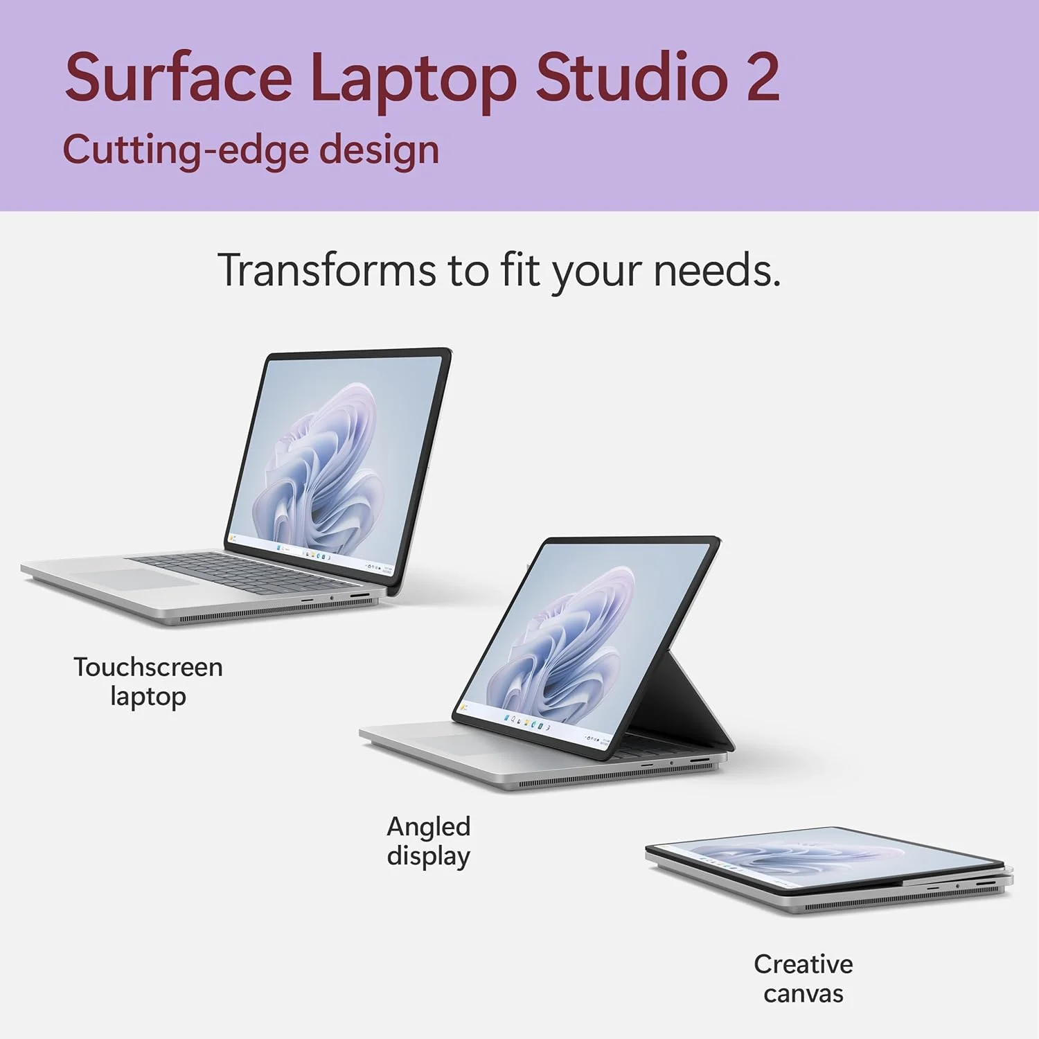 مایکروسافت Surface Laptop Studio 2 (2023) - صفحه لمسی 14.4 اینچی - پردازنده Intel Core i7، رم 16 گیگابایتی، حافظه SSD 512 گیگابایتی، کارت گرافیک NVIDIA GeForce RTX 4050، ویندوز 11، رنگ پلاتینیوم Copilot