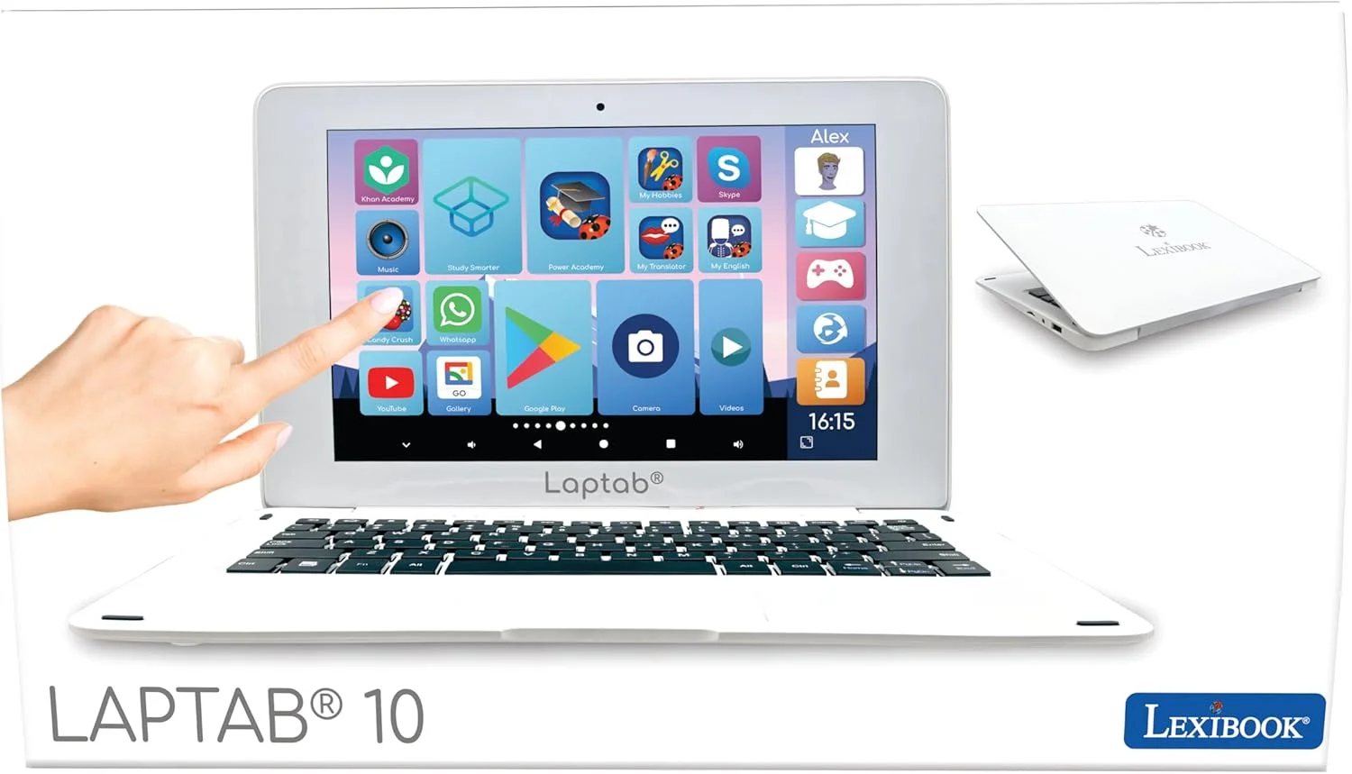 لپ تاپ لمسی 10 اینچی Lexibook LAPTAB®، طراحی شده برای تمام اعضای خانواده، محتوای آموزشی و سرگرم کننده، مجهز به Android™، کنترل والدین، فوق العاده نازک و سبک، LT10EN