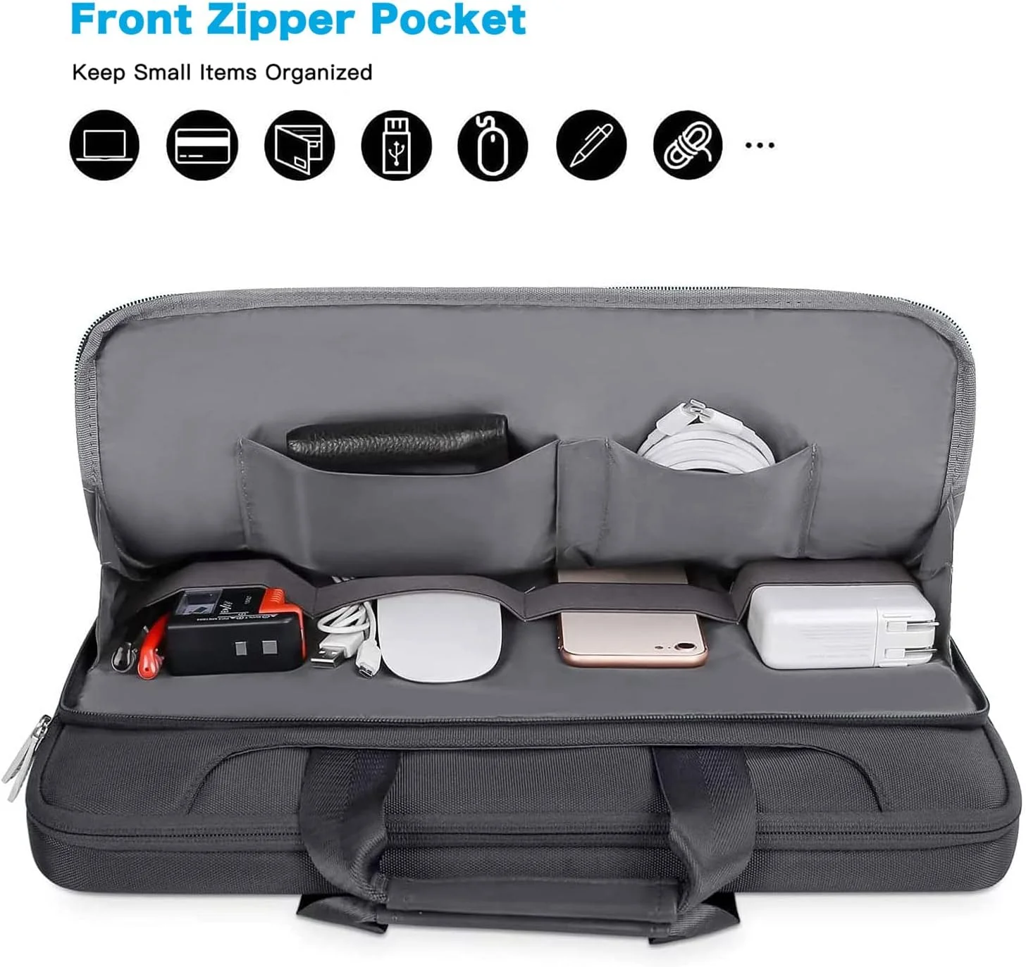 کیف شانه ای محافظ 360 درجه لپ تاپ MOSISO با آستین همرنگ و کمربند