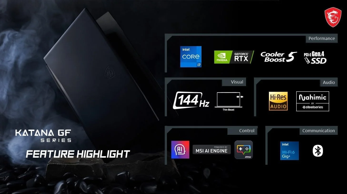 لپ تاپ گیمینگ 15.6 اینچی MSI Katana با نرخ تازه سازی 144 هرتز، پردازنده Intel Core i7-13620H، کارت گرافیک NVIDIA GeForce RTX 4050، رم 16 گیگابایت DDR5، حافظه SSD 1 ترابایت، مشکی (2024)