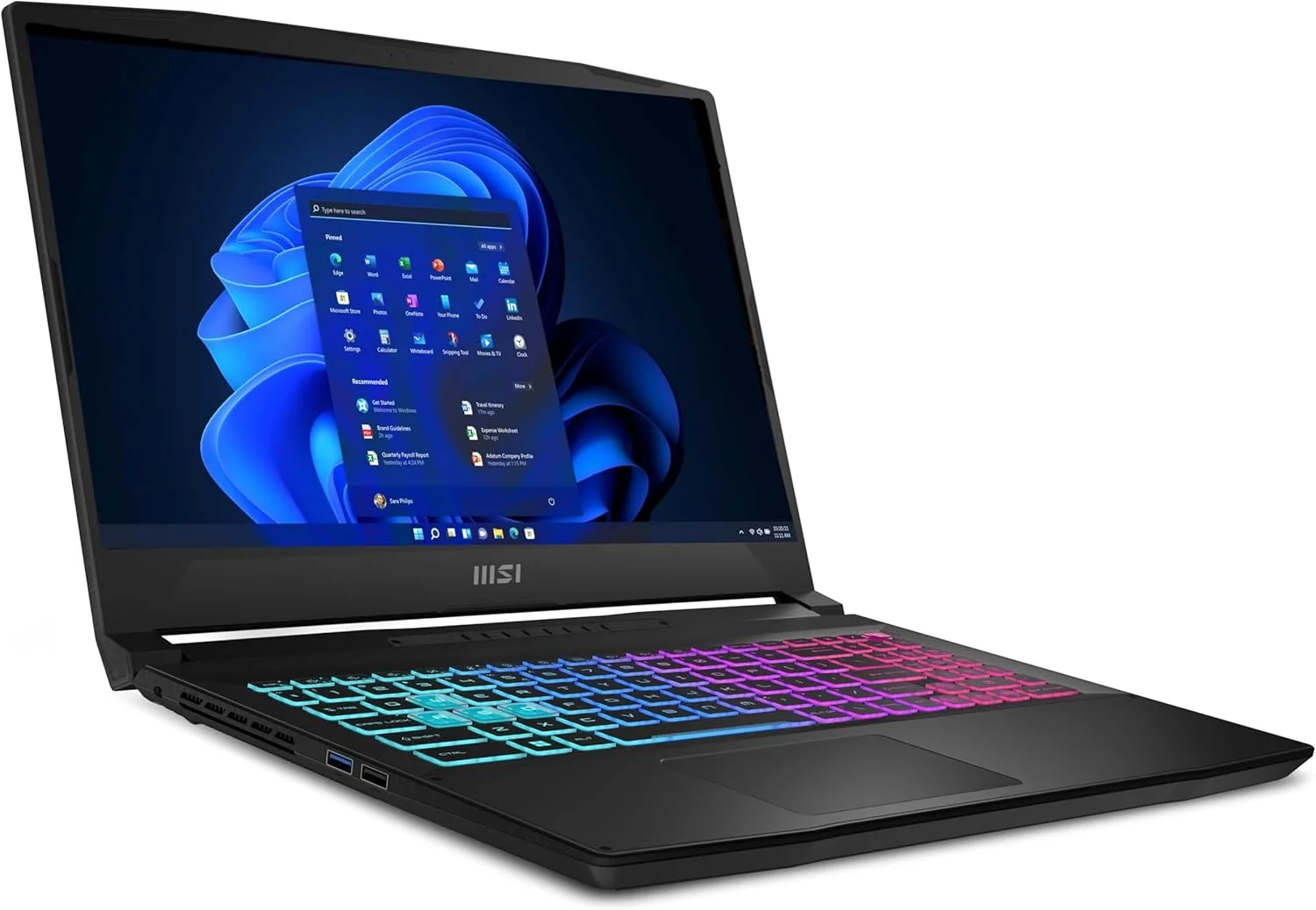 لپ تاپ گیمینگ 15.6 اینچی MSI Katana با نرخ تازه سازی 144 هرتز، پردازنده Intel Core i7-13620H، کارت گرافیک NVIDIA GeForce RTX 4050، رم 16 گیگابایت DDR5، حافظه SSD 1 ترابایت، مشکی (2024)
