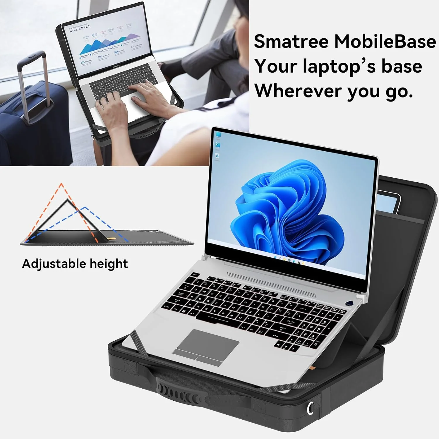 کیف آستین لپ تاپ Smatree با استند برای Razer Blade 16 اینچی 2024/2023 و Razer Blade 15 اینچی 2023/2022، کیف حمل سخت لپ تاپ با استند (A485S)