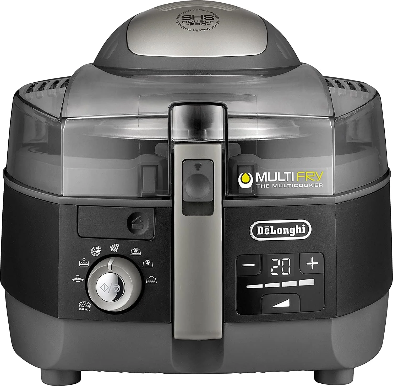 سرخ کن بدون روغن دلونگی مدل Extra Chef Multi Fry، دارای پنجره دید، ترموستات قابل تنظیم، عملکرد گریل، تایمر یکپارچه با خاموش شدن خودکار، مشکی، FH1396/1.BK - دارای گارانتی بین المللی