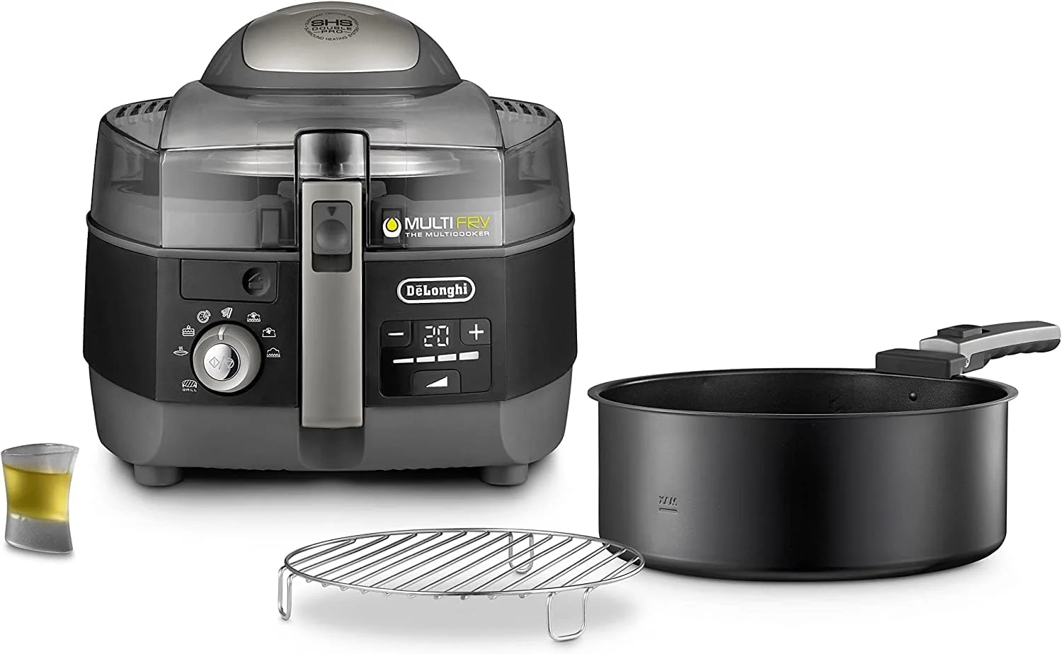 سرخ کن بدون روغن دلونگی مدل Extra Chef Multi Fry، دارای پنجره دید، ترموستات قابل تنظیم، عملکرد گریل، تایمر یکپارچه با خاموش شدن خودکار، مشکی، FH1396/1.BK - دارای گارانتی بین المللی