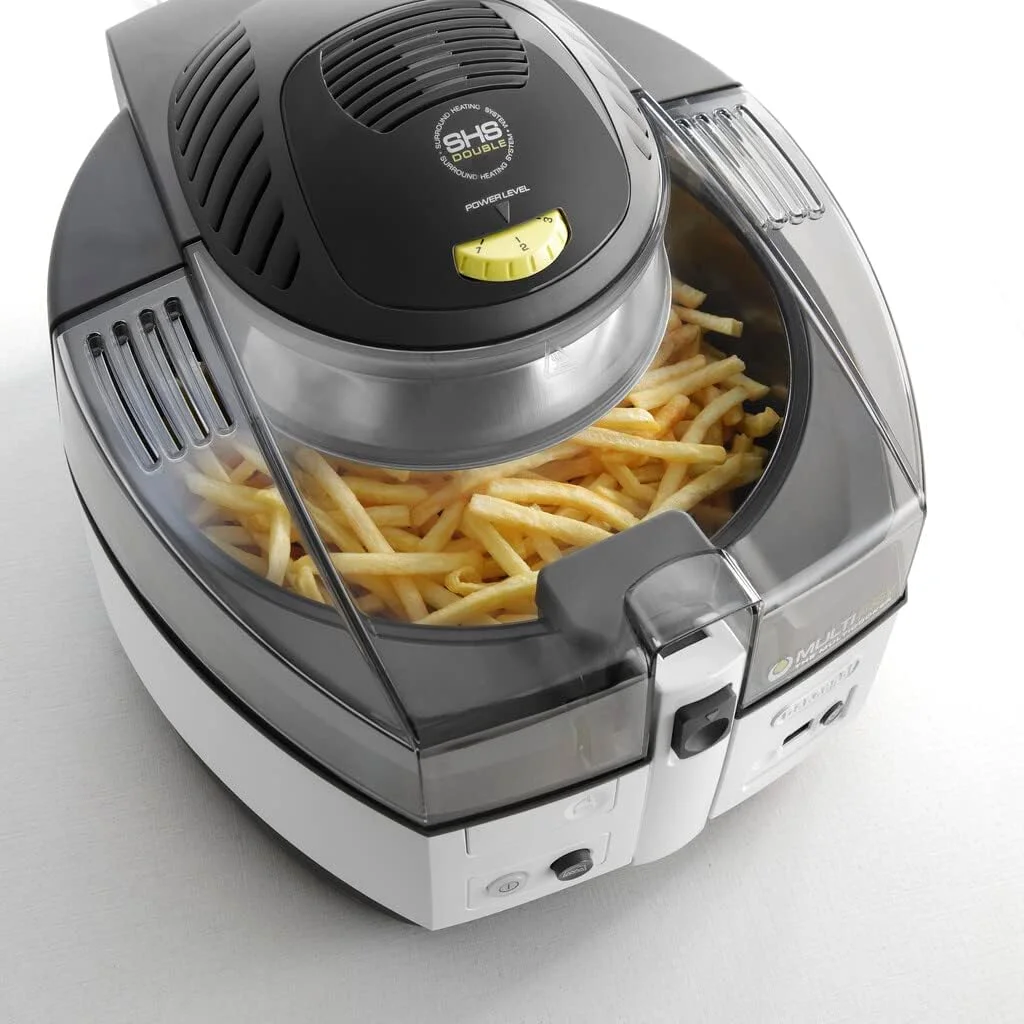 سرخ کن چند منظوره De'Longhi MultiFry با سیستم گرمایش فراگیر، پخت و پز چندگانه، گریل کردن، برشته کردن، کباب کردن، پختن، نان تست کردن، ظرفیت 1.5 کیلوگرم، قابل برنامه ریزی، FH1175/2، سفید و مشکی سرخ کن چند منظوره De'Longhi MultiFry با سیستم گرمایش فراگیر، پخت و پز چندگانه، گریل کردن، برشته کردن، کباب کردن، پختن، نان تست کردن، ظرفیت 1.5 کیلوگرم، قابل برنامه ریزی، FH1175/2، سفید و مشکی