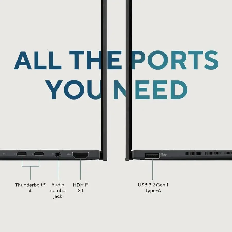 لپ تاپ ایسوس Zenbook 14 OLED با صفحه نمایش لمسی 14 اینچی FHD، پردازنده Core Ultra 9 285H Series 2، رم 32 گیگابایتی، SSD 1 ترابایتی، گرافیک Intel Arc، ویندوز 11 Home English Eclipse Gray