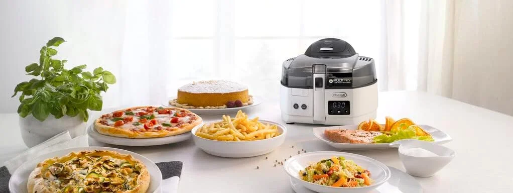 سرخ کن چند منظوره De'Longhi MultiFry با سیستم گرمایش فراگیر، پخت و پز چندگانه، گریل کردن، برشته کردن، کباب کردن، پختن، نان تست کردن، ظرفیت 1.5 کیلوگرم، قابل برنامه ریزی، FH1175/2، سفید و مشکی سرخ کن چند منظوره De'Longhi MultiFry با سیستم گرمایش فراگیر، پخت و پز چندگانه، گریل کردن، برشته کردن، کباب کردن، پختن، نان تست کردن، ظرفیت 1.5 کیلوگرم، قابل برنامه ریزی، FH1175/2، سفید و مشکی