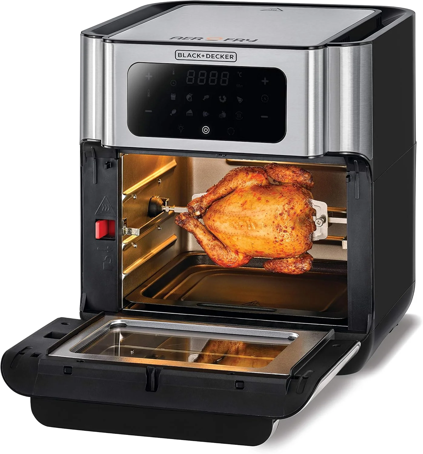 سرخ کن بدون روغن و فر بلک اند دکر 12 لیتری، 1500 وات با تکنولوژی Rapid Air Convection، کنترل دمای دیجیتال، تایمر 90 دقیقه ای، 10 حالت از پیش تعیین شده، ظرفیت مناسب خانواده، پخت و پز بدون روغن، نقره ای - AOF100-B5 سرخ کن بدون روغن و فر بلک اند دکر 12 لیتری، 1500 وات با تکنولوژی Rapid Air Convection، کنترل دمای دیجیتال، تایمر 90 دقیقه ای، 10 حالت از پیش تعیین شده، ظرفیت مناسب خانواده، پخت و پز بدون روغن، نقره ای - AOF100-B5