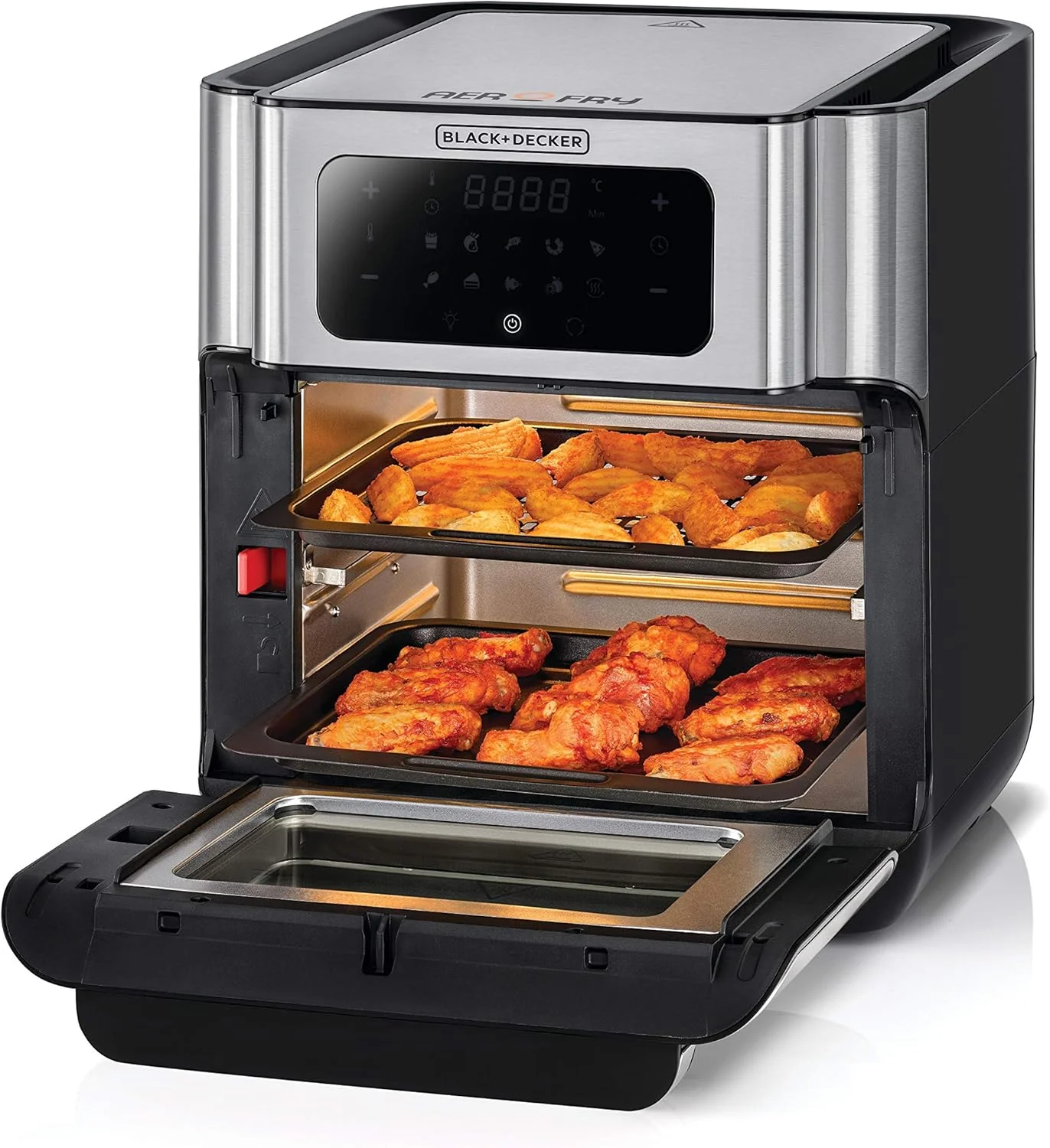 سرخ کن بدون روغن و فر بلک اند دکر 12 لیتری، 1500 وات با تکنولوژی Rapid Air Convection، کنترل دمای دیجیتال، تایمر 90 دقیقه ای، 10 حالت از پیش تعیین شده، ظرفیت مناسب خانواده، پخت و پز بدون روغن، نقره ای - AOF100-B5 سرخ کن بدون روغن و فر بلک اند دکر 12 لیتری، 1500 وات با تکنولوژی Rapid Air Convection، کنترل دمای دیجیتال، تایمر 90 دقیقه ای، 10 حالت از پیش تعیین شده، ظرفیت مناسب خانواده، پخت و پز بدون روغن، نقره ای - AOF100-B5
