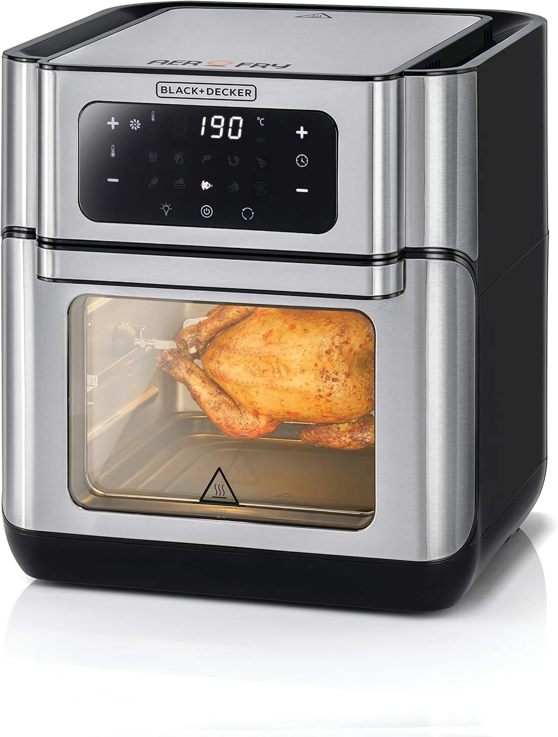 سرخ کن بدون روغن و فر بلک اند دکر 12 لیتری، 1500 وات با تکنولوژی Rapid Air Convection، کنترل دمای دیجیتال، تایمر 90 دقیقه ای، 10 حالت از پیش تعیین شده، ظرفیت مناسب خانواده، پخت و پز بدون روغن، نقره ای - AOF100-B5 سرخ کن بدون روغن و فر بلک اند دکر 12 لیتری، 1500 وات با تکنولوژی Rapid Air Convection، کنترل دمای دیجیتال، تایمر 90 دقیقه ای، 10 حالت از پیش تعیین شده، ظرفیت مناسب خانواده، پخت و پز بدون روغن، نقره ای - AOF100-B5
