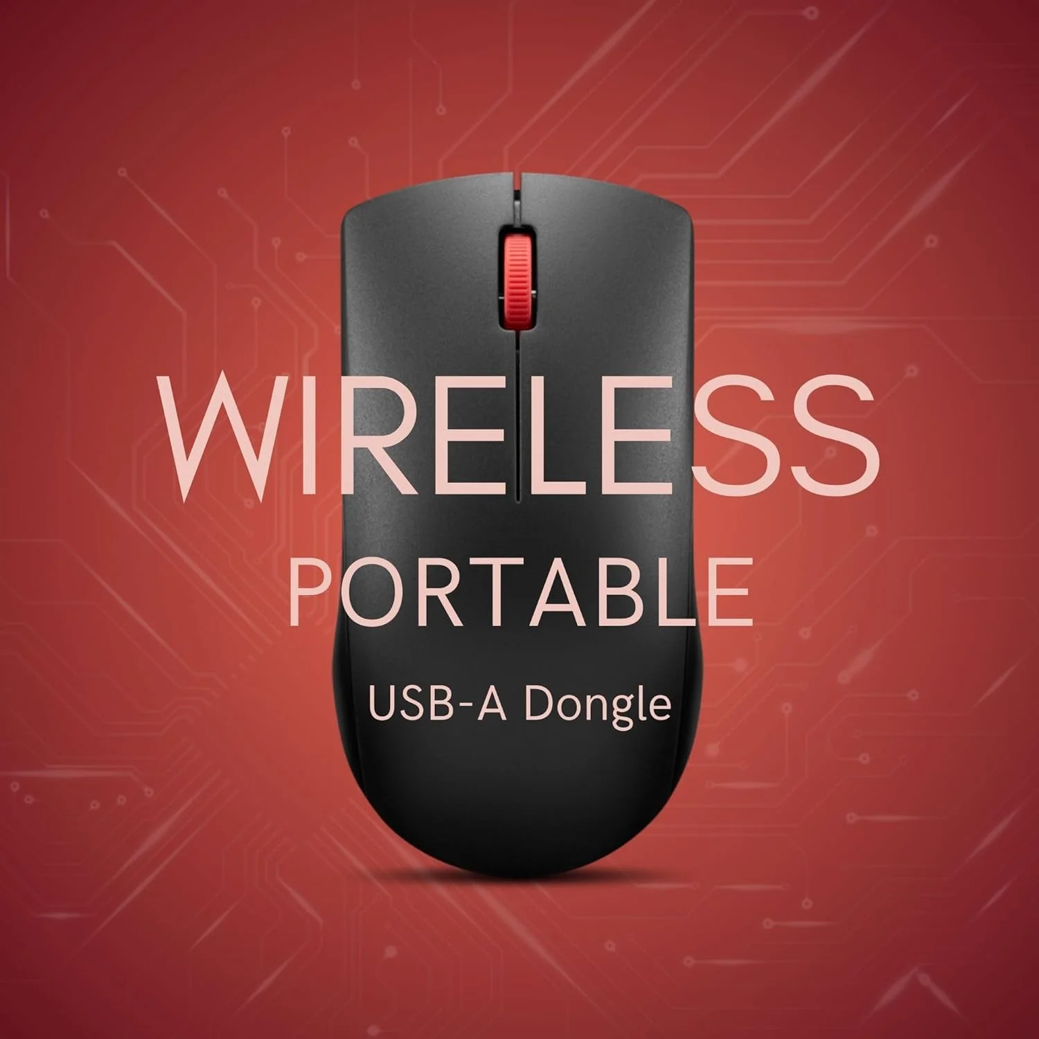 موس بی سیم لنوو 150 | 2.4G از طریق دانگل USB-A | سنسور اپتیکال LED | 1000 DPI | مشکی - [GY51L52638]