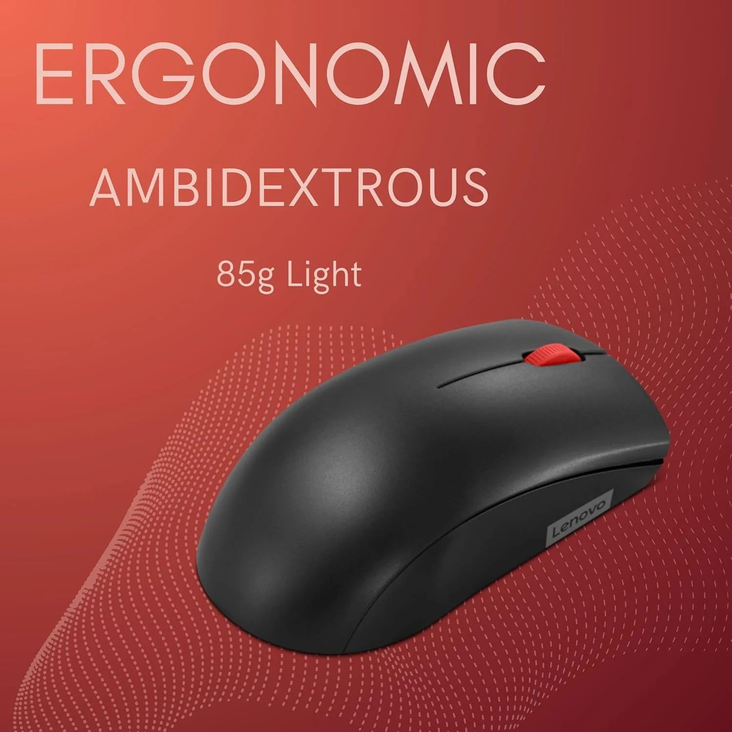 موس بی سیم لنوو 150 | 2.4G از طریق دانگل USB-A | سنسور اپتیکال LED | 1000 DPI | مشکی - [GY51L52638]