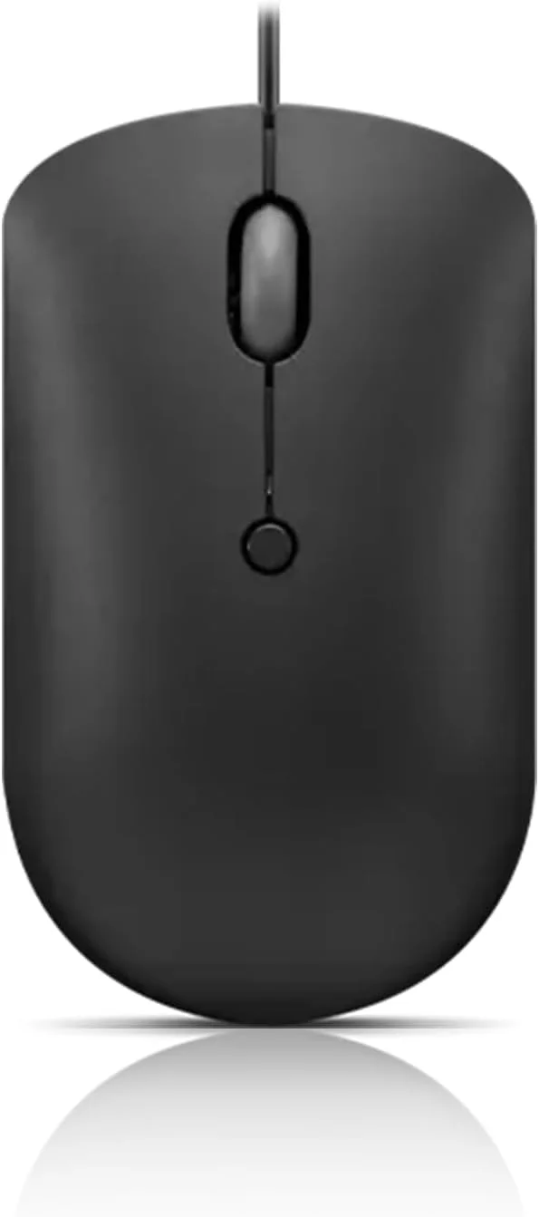 موس سیم دار جمع و جور لنوو 400 USB-C، موس USB 4 دکمه برای لپ تاپ و کامپیوتر، DPI قابل تنظیم 2400، مناسب برای دست چپ یا راست، GY51D20875، مشکی