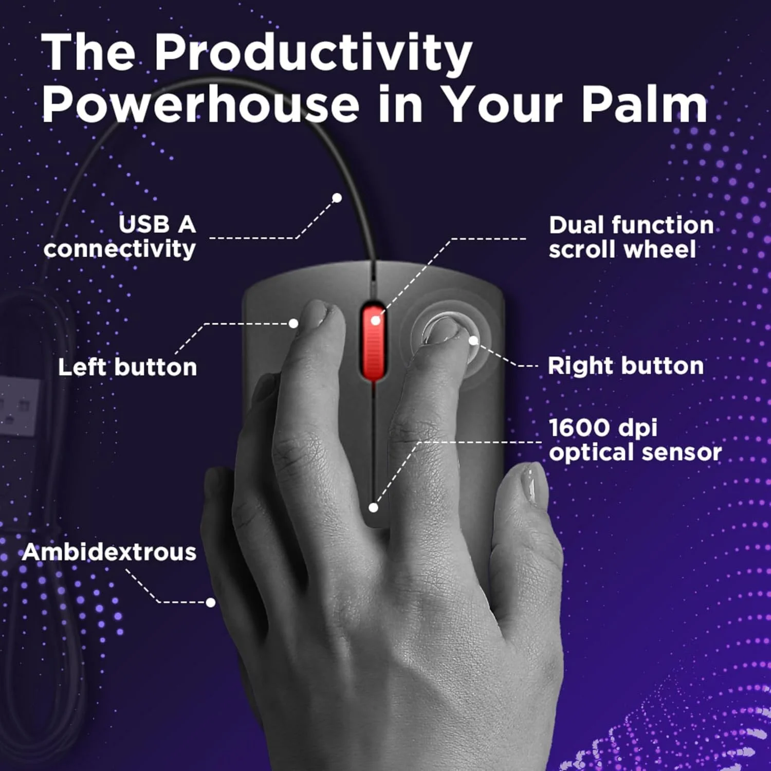 موس سیم دار لنوو 120، مشکی (MS-370OU)