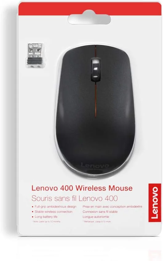 ماوس بی سیم لنوو 400 مدل WW GY50R91293، مشکی 400 ماوس بی سیم لنوو 400 مدل WW GY50R91293، مشکی 400