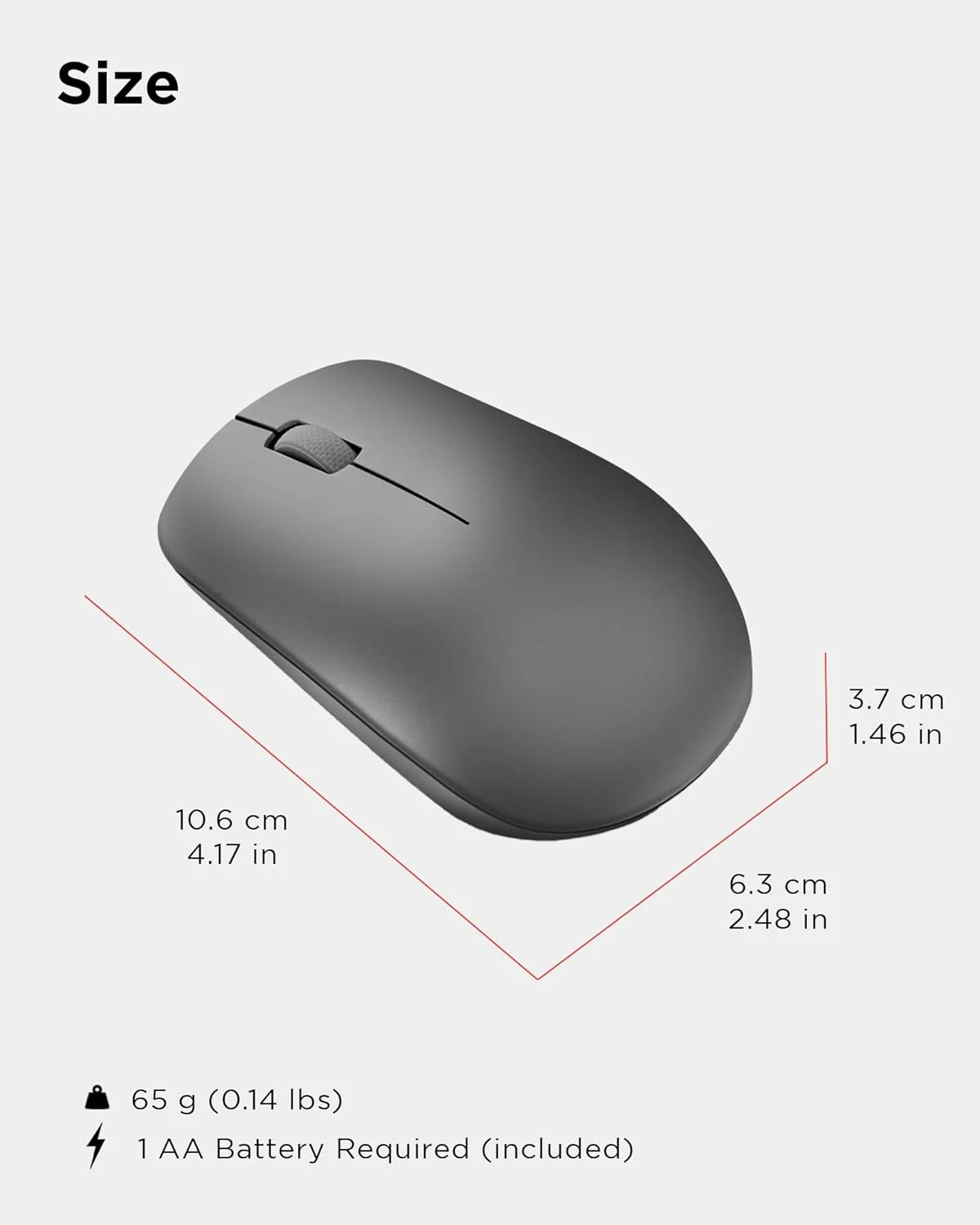 موس بی سیم لنوو 530 (گرافیتی) به همراه باتری GY50Z49089 موس بی سیم لنوو 530 (گرافیتی) به همراه باتری GY50Z49089