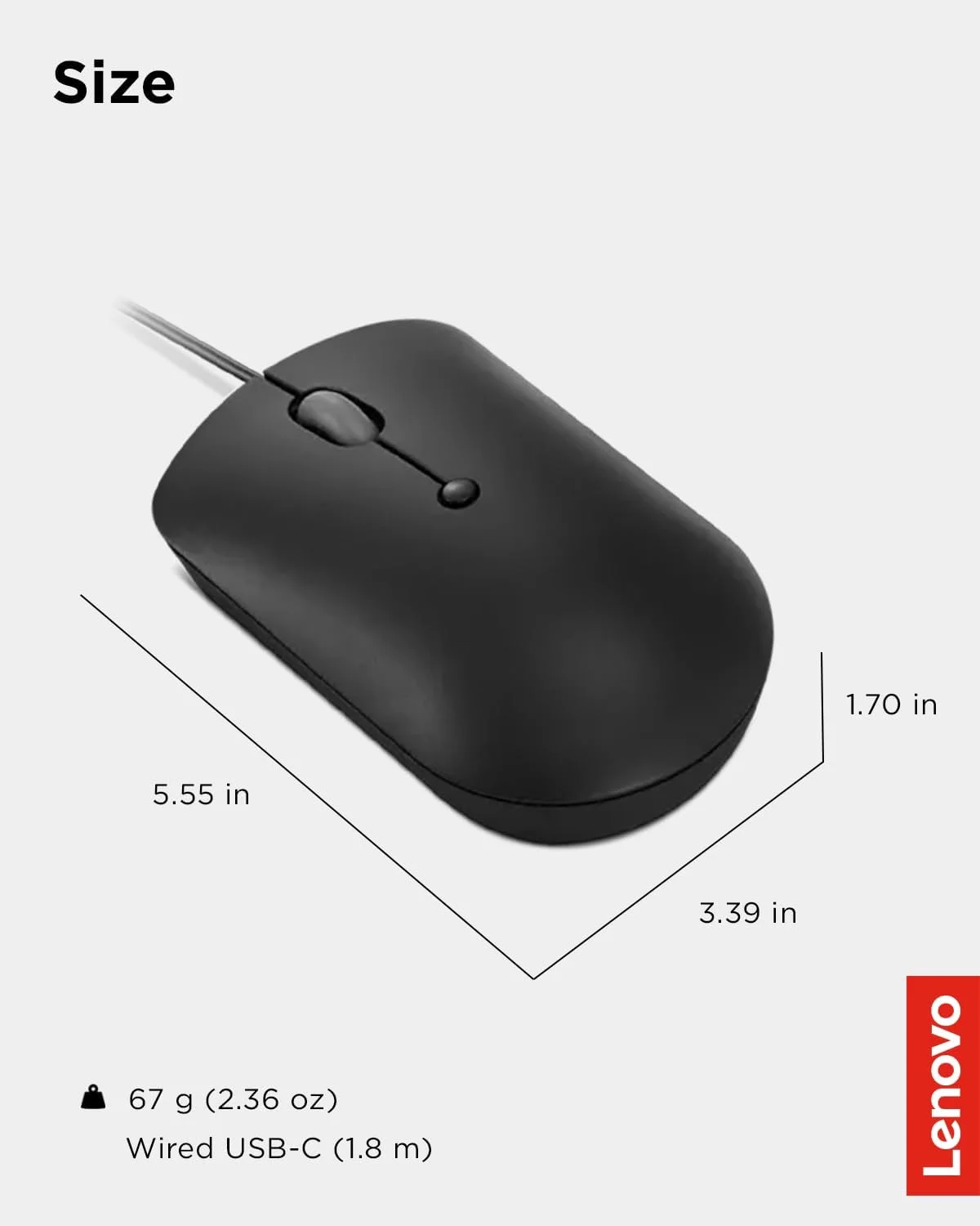 موس سیم دار جمع و جور لنوو 400 USB-C، موس USB 4 دکمه برای لپ تاپ و کامپیوتر، DPI قابل تنظیم 2400، مناسب برای دست چپ یا راست، GY51D20875، مشکی موس سیم دار جمع و جور لنوو 400 USB-C، موس USB 4 دکمه برای لپ تاپ و کامپیوتر، DPI قابل تنظیم 2400، مناسب برای دست چپ یا راست، GY51D20875، مشکی