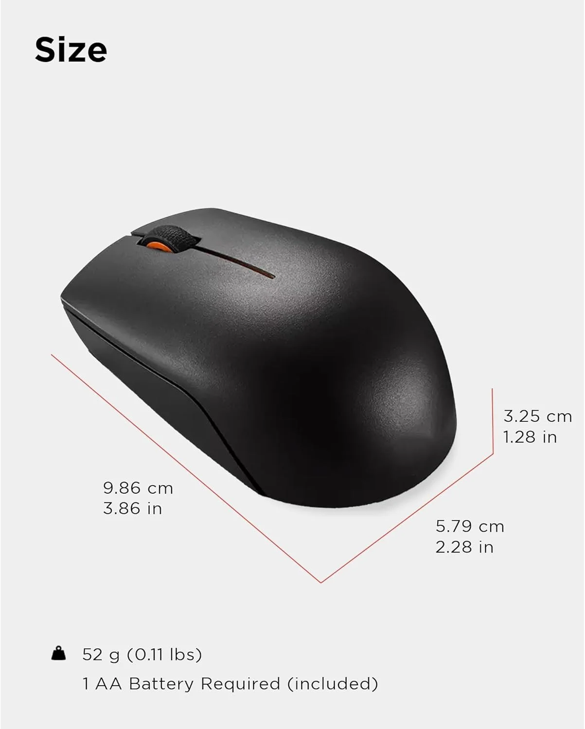 ماوس بی سیم جمع و جور لنوو 300 مدل GX30K79401، مشکی، 32x56x98 ماوس بی سیم جمع و جور لنوو 300 مدل GX30K79401، مشکی، 32x56x98