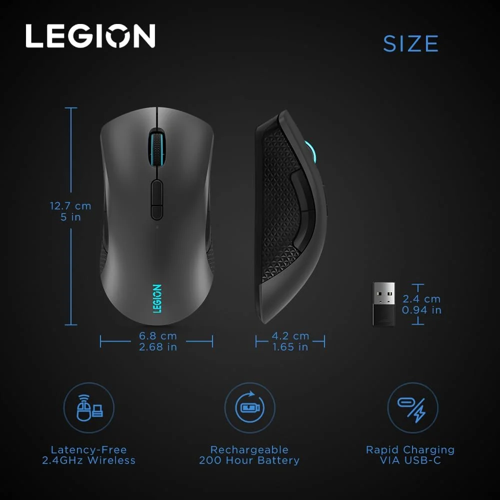 موس گیمینگ بی سیم لنوو Legion M600