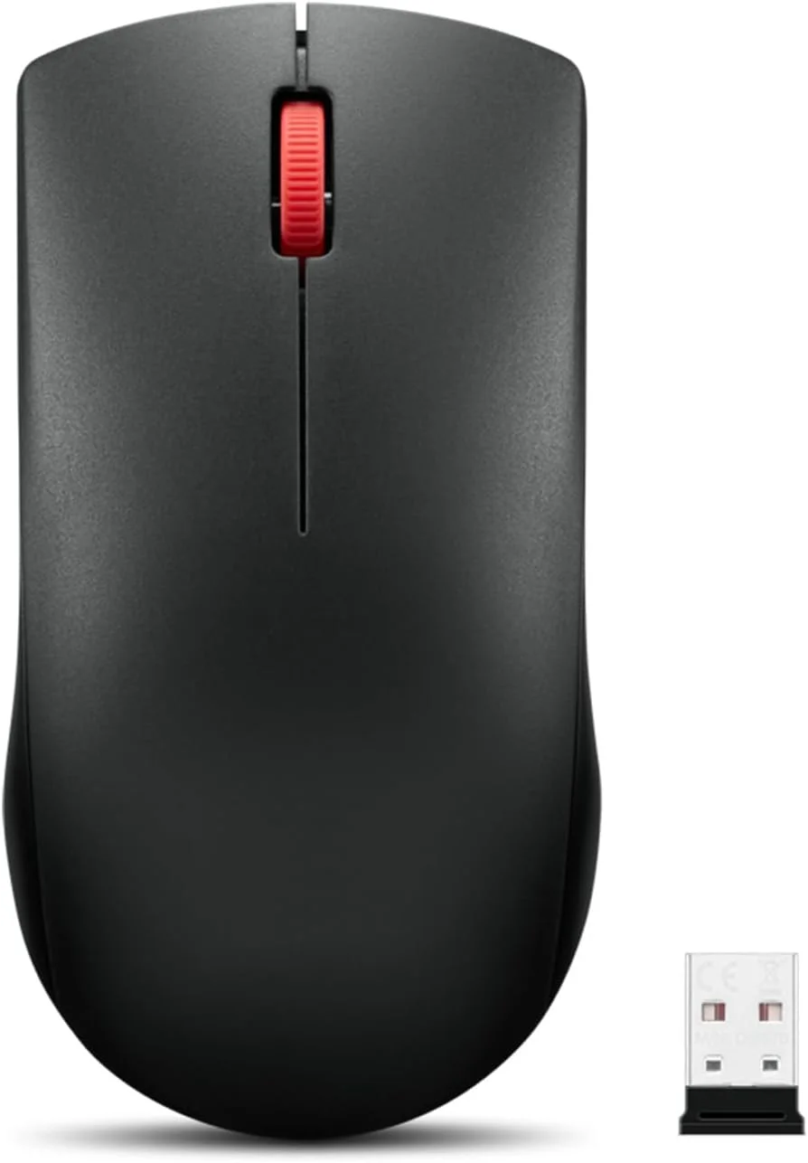 موس بی سیم لنوو (WL150) - موس ارگونومیک دو طرفه 2.4G Nano USB-A - 3 میلیون کلیک، 1000 DPI - طراحی بی سیم جمع و جور قابل حمل - لوازم جانبی کامپیوتر و لپ تاپ