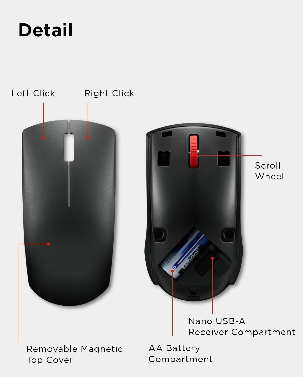 موس بی سیم لنوو (WL150) - موس ارگونومیک دو طرفه 2.4G Nano USB-A - 3 میلیون کلیک، 1000 DPI - طراحی بی سیم جمع و جور قابل حمل - لوازم جانبی کامپیوتر و لپ تاپ موس بی سیم لنوو (WL150) - موس ارگونومیک دو طرفه 2.4G Nano USB-A - 3 میلیون کلیک، 1000 DPI - طراحی بی سیم جمع و جور قابل حمل - لوازم جانبی کامپیوتر و لپ تاپ