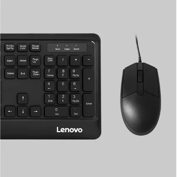 ست کیبورد و ماوس سیم دار USB لنوو KM102 - باریک و سایز کامل، مناسب برای خانه و کار، سازگار با ویندوز و مک او اس، مشکی ست کیبورد و ماوس سیم دار USB لنوو KM102 - باریک و سایز کامل، مناسب برای خانه و کار، سازگار با ویندوز و مک او اس، مشکی