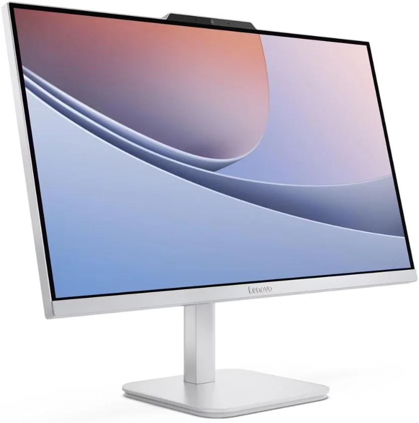 کامپیوتر همه کاره لنوو AIO A100 - صفحه نمایش 23.8 اینچی FHD IPS، پردازنده Intel N100 (جایگزین i3)، رم 16 گیگابایتی DDR4، حافظه SSD 512 گیگابایتی، Wi-Fi 6، ویندوز 11 پرو، کیبورد و ماوس سیمی، 1 سال گارانتی لنوو (خاکستری ابری)