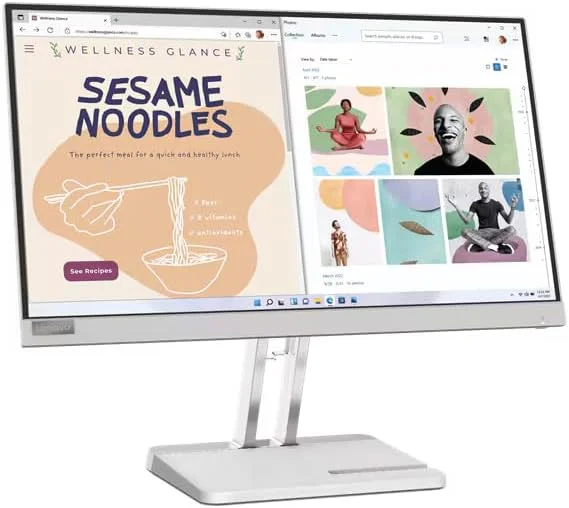 مانیتور 21.5 اینچی فول اچ دی لنوو (L22E-40) به همراه پایه هدست 1st Wave + کیبورد سیمی + ماوس + ماوس پد | ضد انعکاس نور، طراحی باریک، 3 سال گارانتی، ورودی VGA