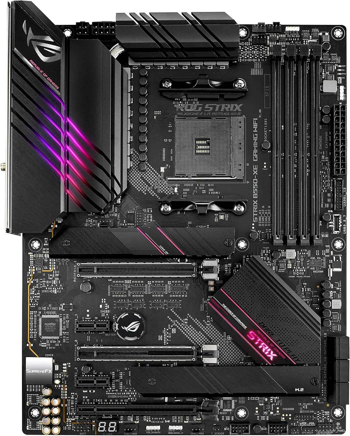 مادربرد ASUS ROG STRIX B550-XE WIFI (AMD B550) Ryzen AM4 ATX PCIe 4.0، WiFi 6 (802.11ax)، 2 اسلات M.2 داخلی 4 اسلات M.2، SATA 6 Gbps، USB 3.2 Gen 2 RGB