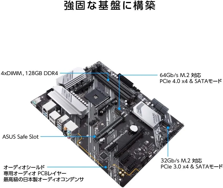 مادربرد ایسوس مدل PRIME B550-PLUS سوکت (PC) AM4 فرم فاکتور (جزئیات) ATX چیپست AMD