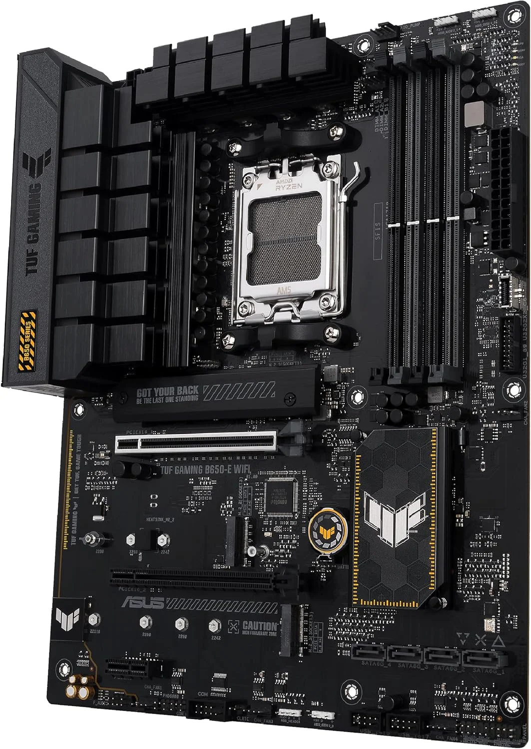 مادربرد ایسوس TUF Gaming B650-E WIFI AMD B650 AM5 DDR5 8000 DP HDMI 3x M2 USB3.2 WiFi 6E + BT AURA RGB 2.5Gbit LAN ATX ASUS TUF PROTECTION, ASUS Q-Design, Armoury Crate